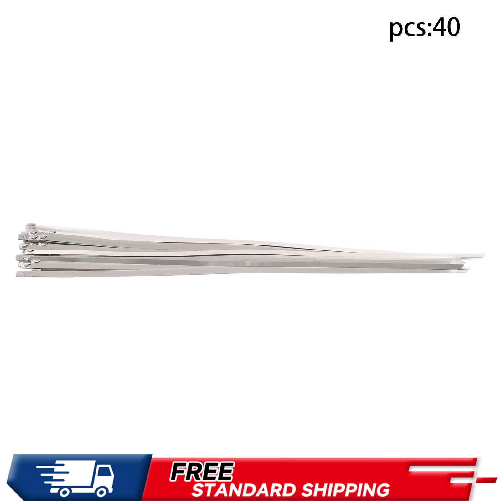 24" Zip Ties 304 Stainless Steel Cable Ties 500lb Strength 40Pcs  -140℉ to 302℉