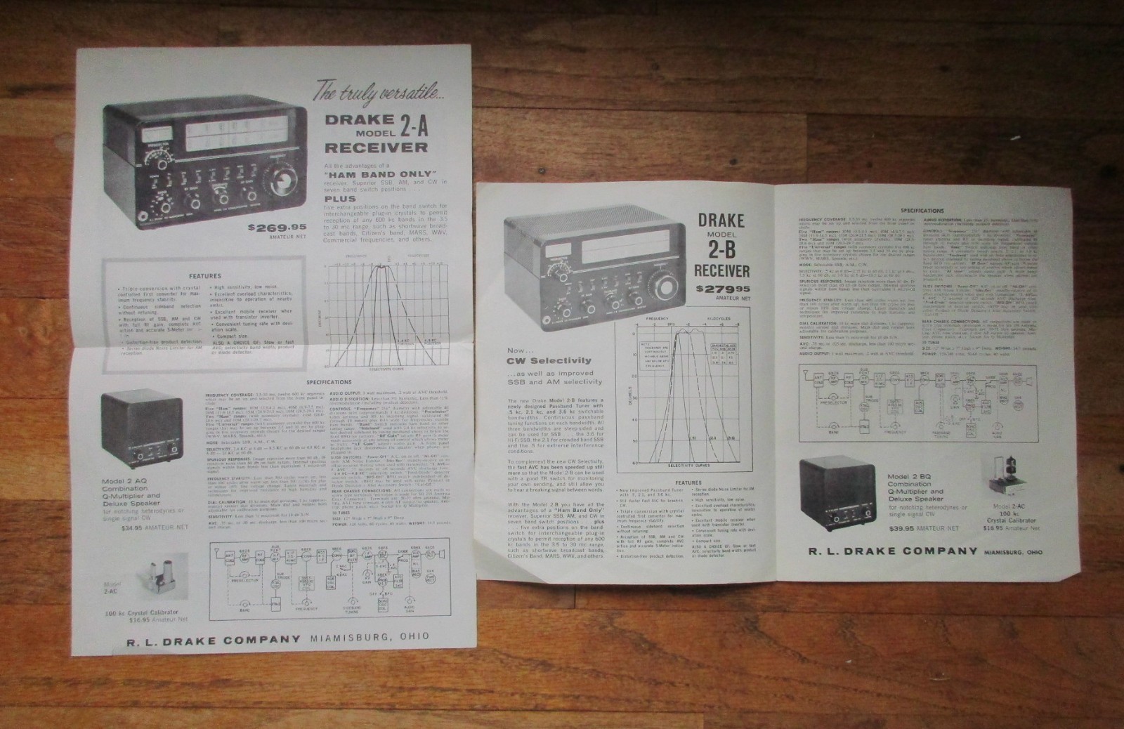 R.LDrake Drake 2-B, Drake 2-A ShortWave Receiver Brochures