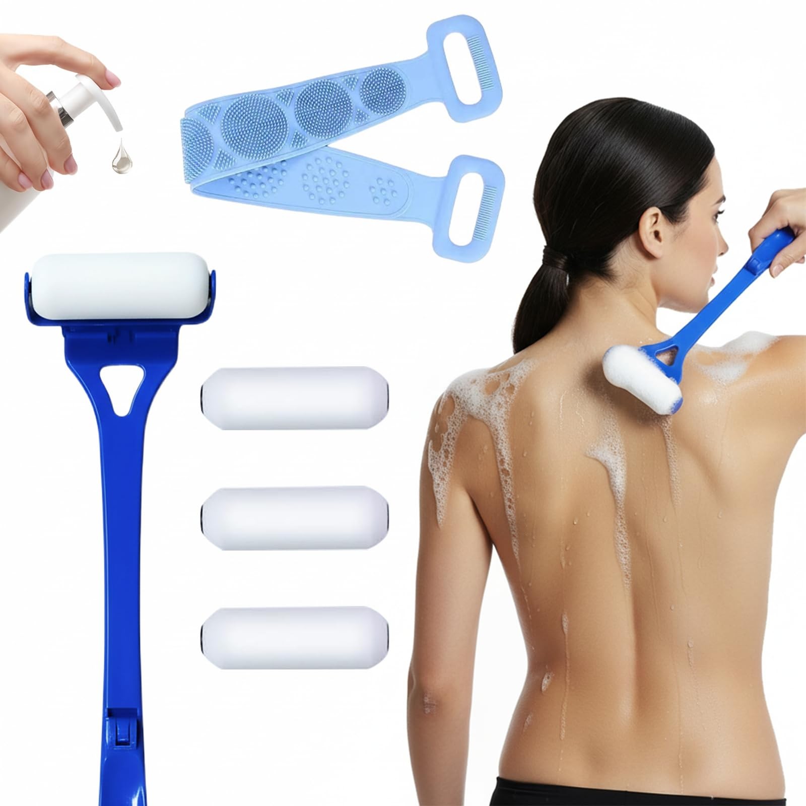 Lotion Applicator for Back & Body, Sunscreen One size fits all, Blue