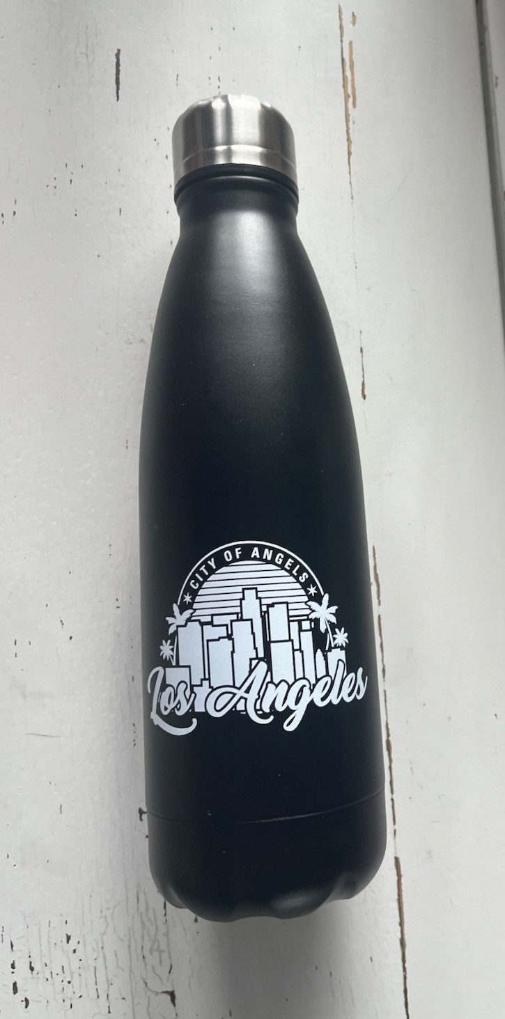 Los Angeles 17 Oz Stainless Steel Souvenir Water Bottle, Reusable Metal