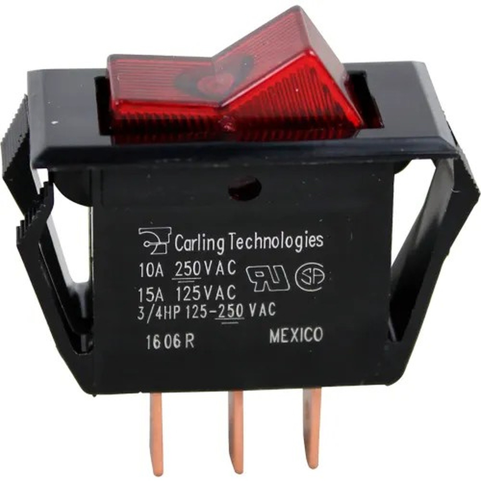 Switch, 125/250V, 10/15A, Black W/Red Light, For Bunn, 12920.0000