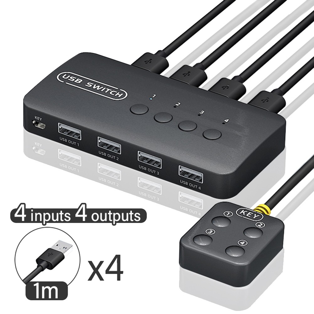 USB Shared Controller Adapter 4 Inputs 4 Outputs for Laptop Computer7566