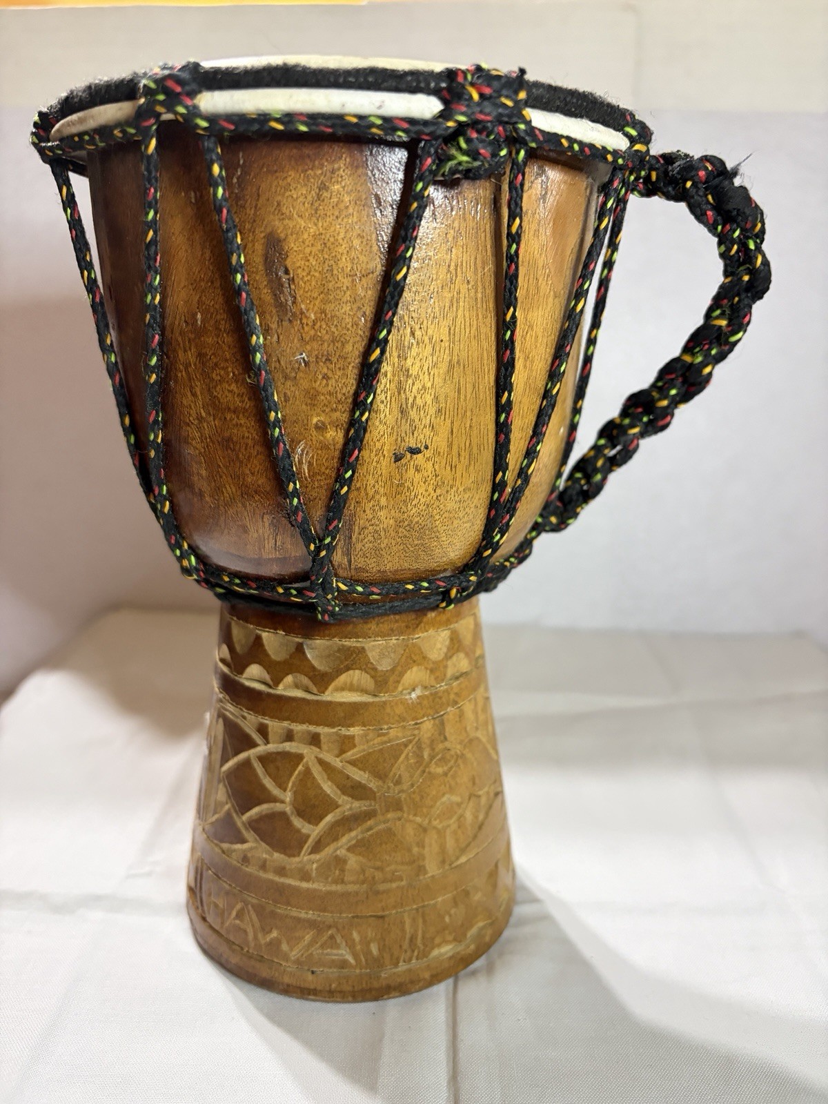 DJEMBE drum” traditional West African drum material wood