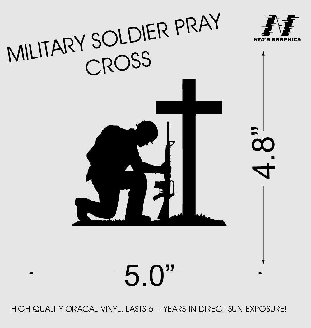 Military Praying Soldier Custom Color HD Military Decal Sticker Army USMC Navy