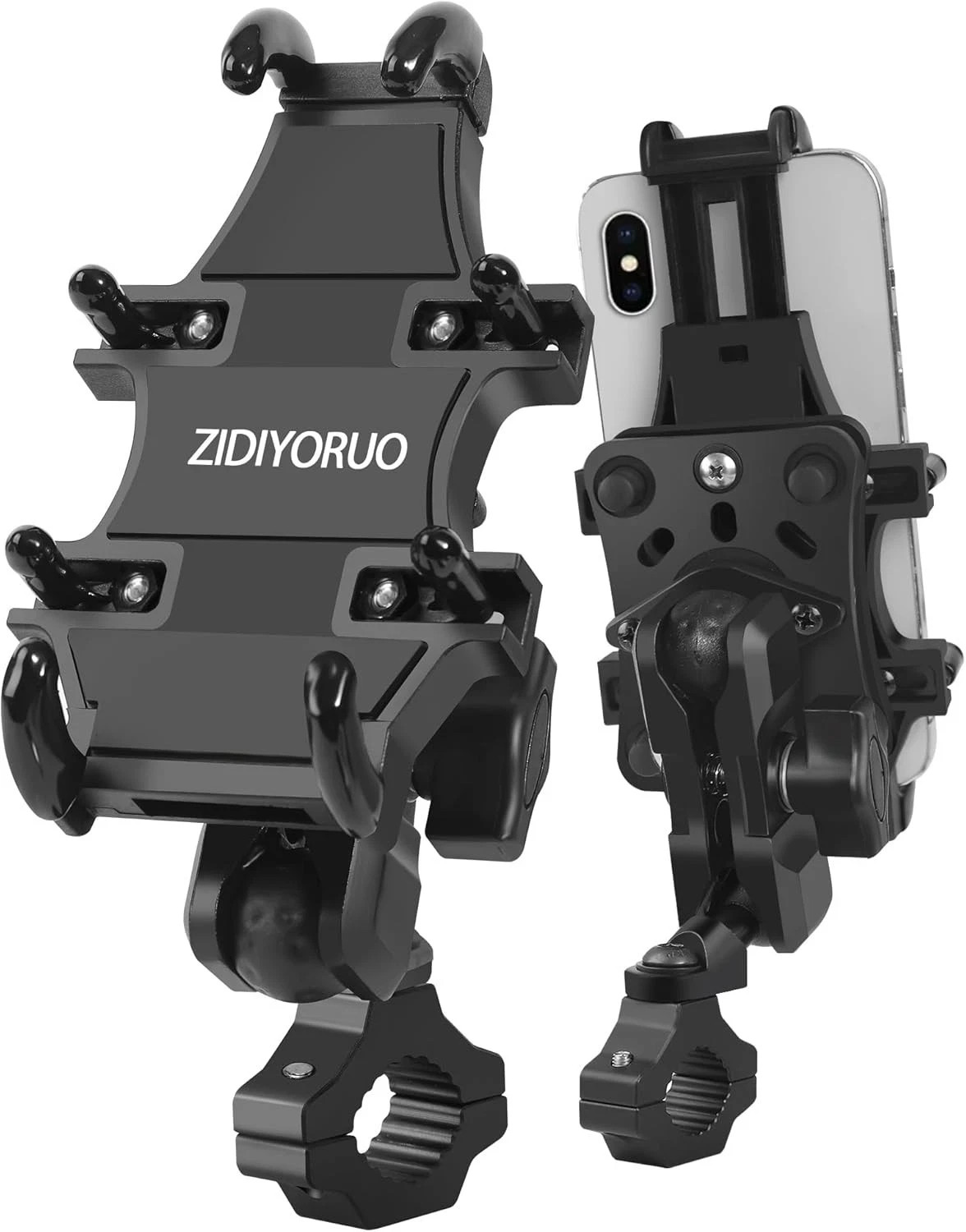 Motorcycle ATV Phone Holder, Aluminum Heavy Duty Phone Mount for Motorcycle U...