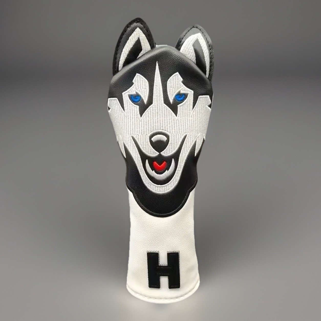 UCONN HUSKIES HYBRID HEAD COVER GOLF CLUB HUSKY JONATHAN MASCOT LOGO CONNECTICUT