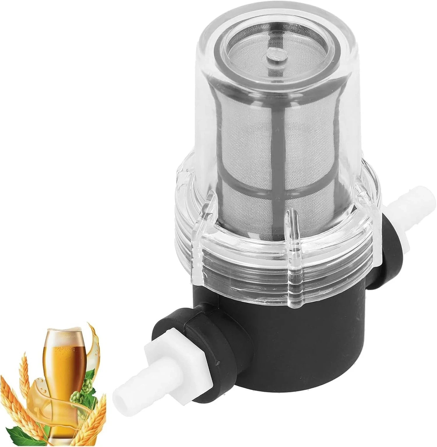 Inline Beer Filter, 100 Mesh 150 Micron Water Filter Plastic T Strainer Filtr...