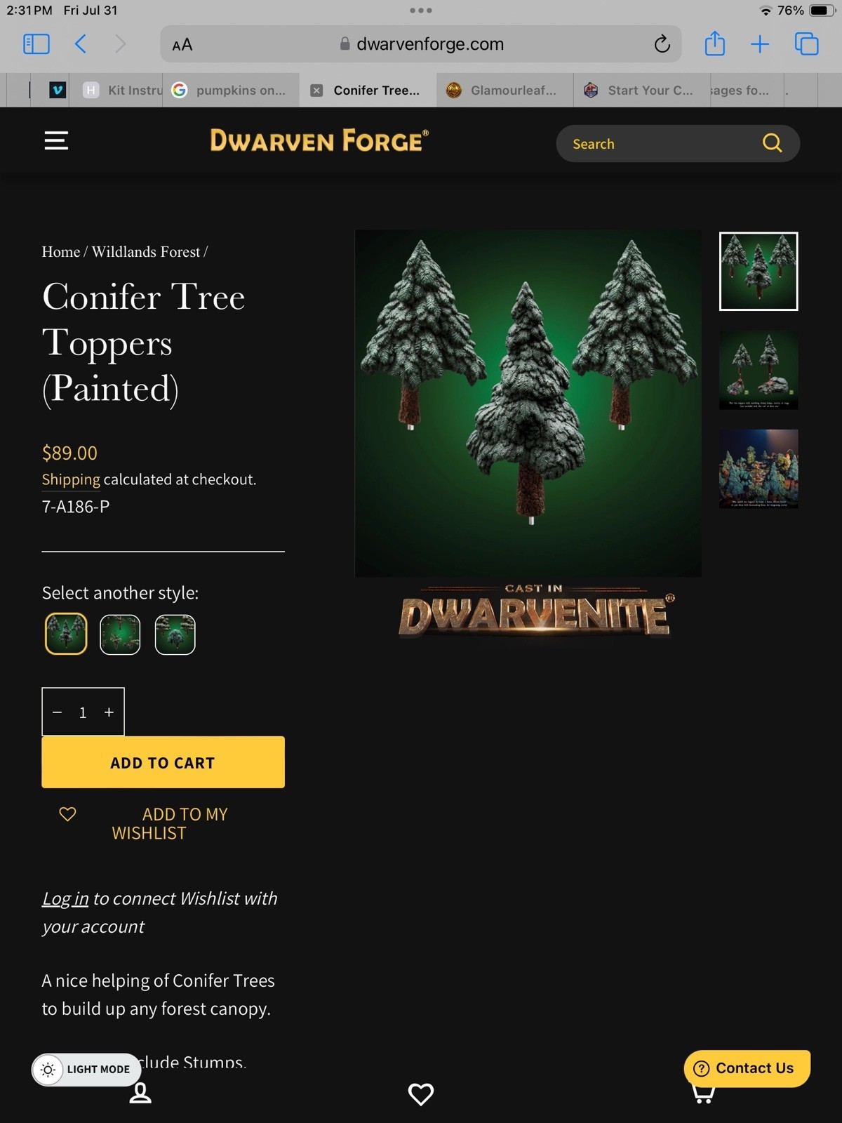 Dwarven Forge Conifer Tree Toppers, Set Factory Painted