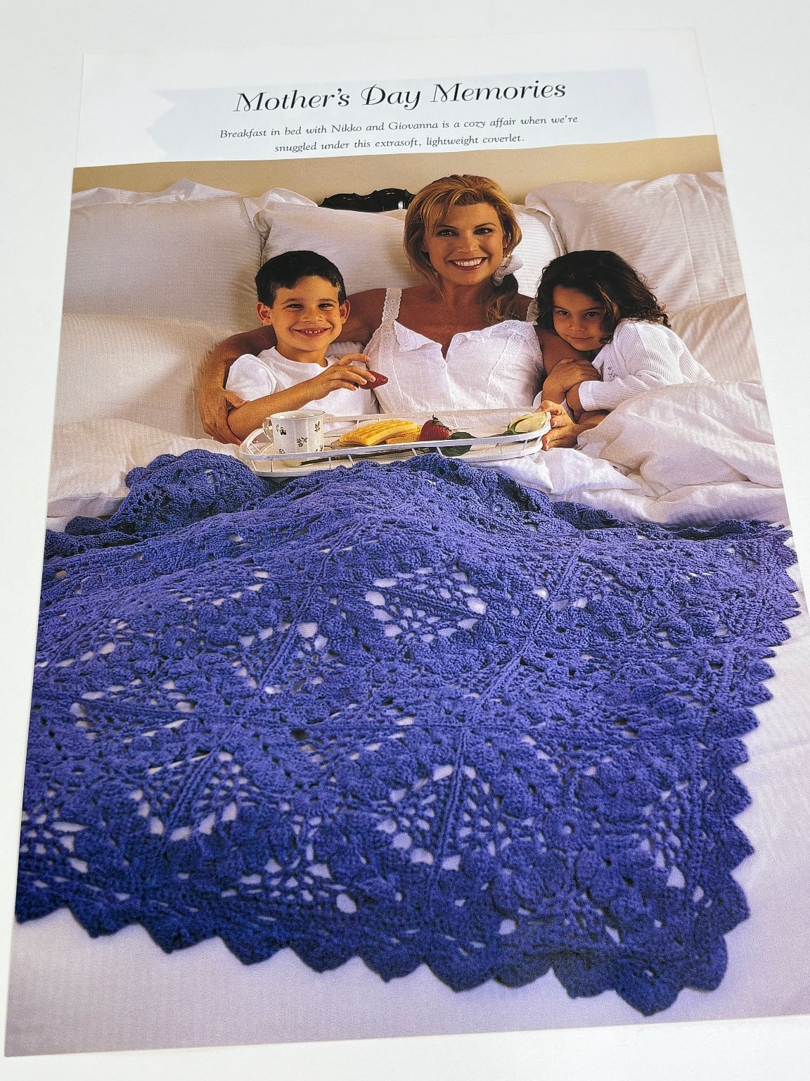 Mother's Day Memories Blanket Crochet Pattern Sport Weight Book Pages