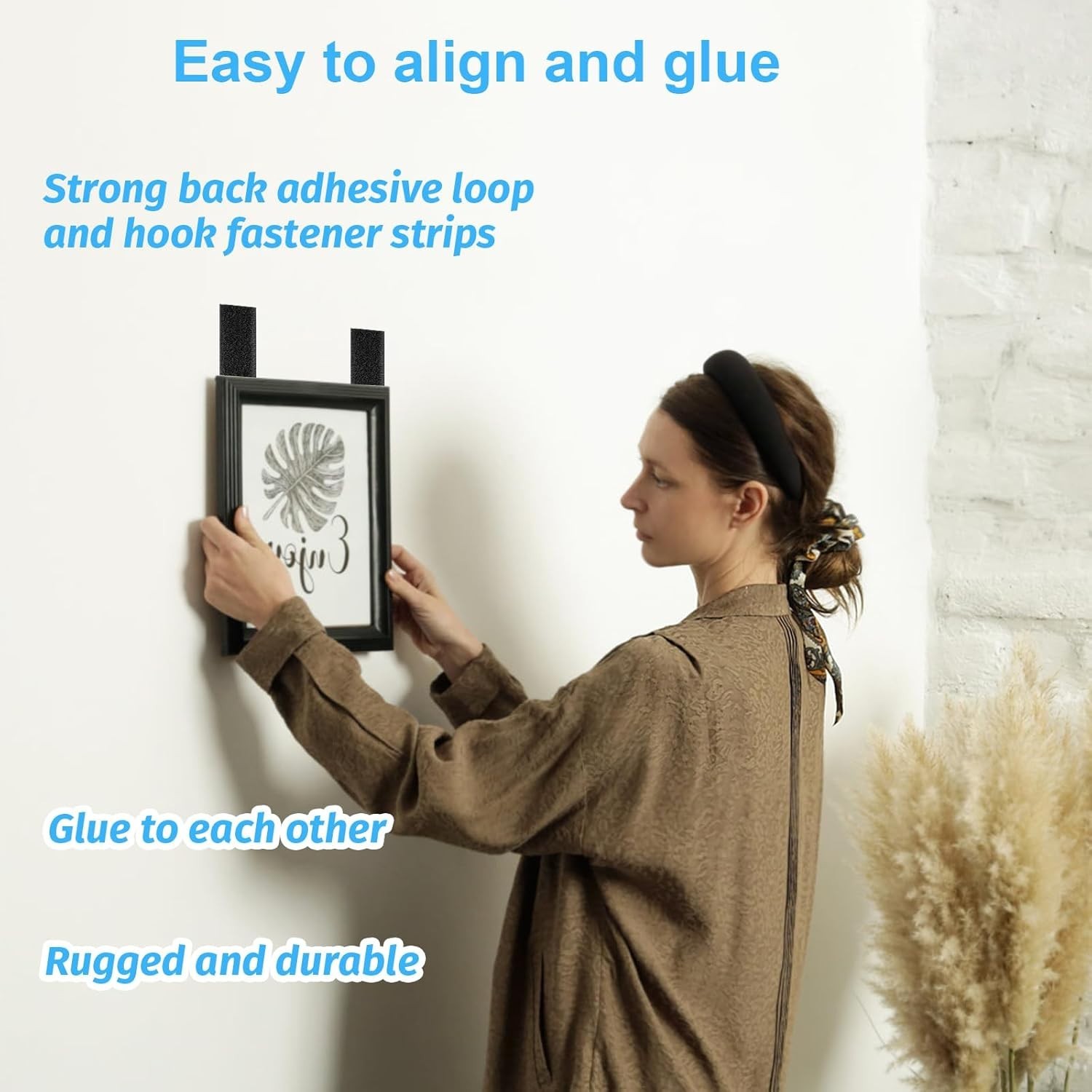 32 Sets 1X4 Inch Hook and Loop Strips with Adhesive, Strong Sticky Back, Heavy D