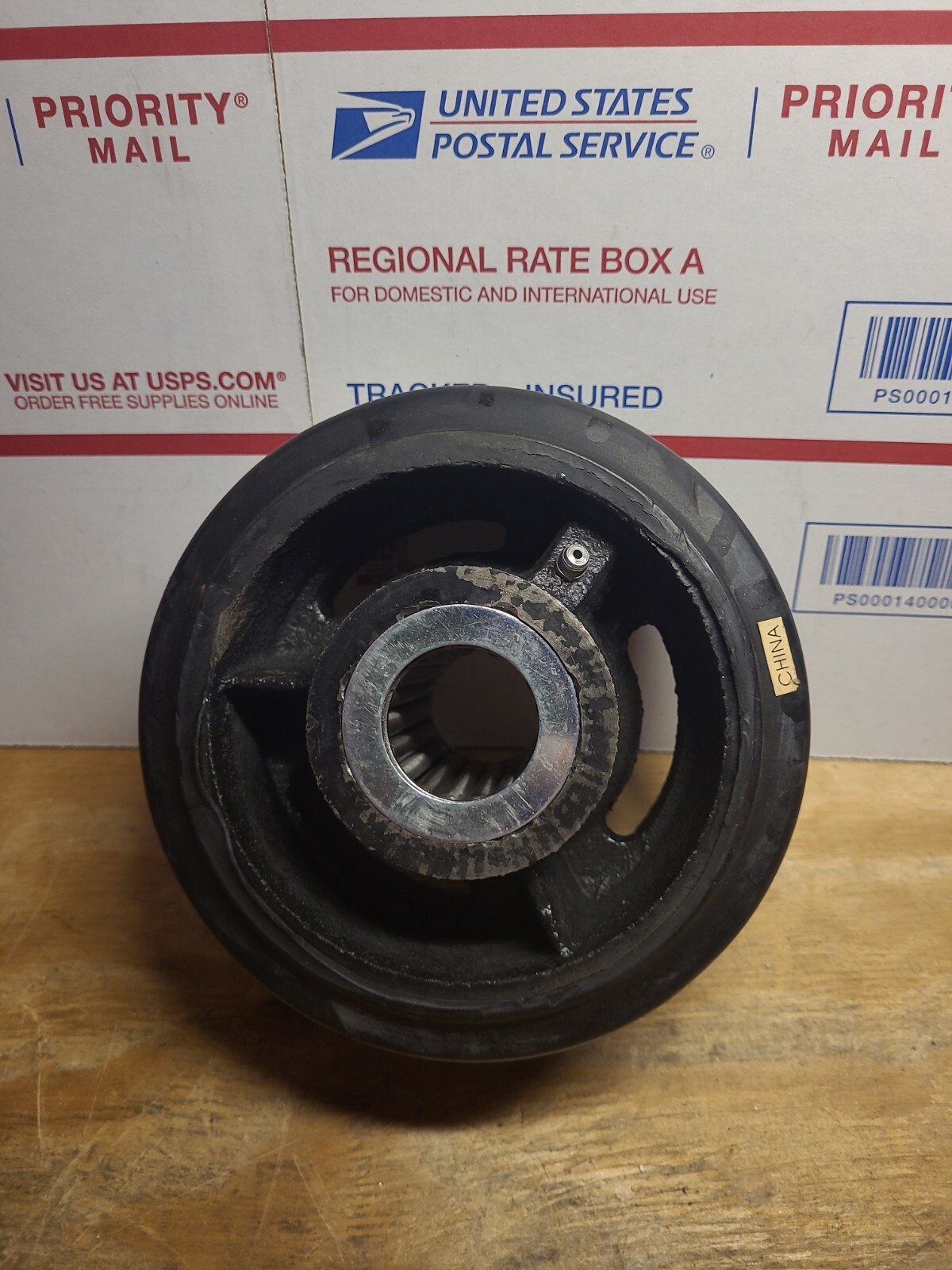 6" x 3" Faultless Caster Wheel...1-1/4" BORE...CAST IRON CENTER....MOLDED RUBBER