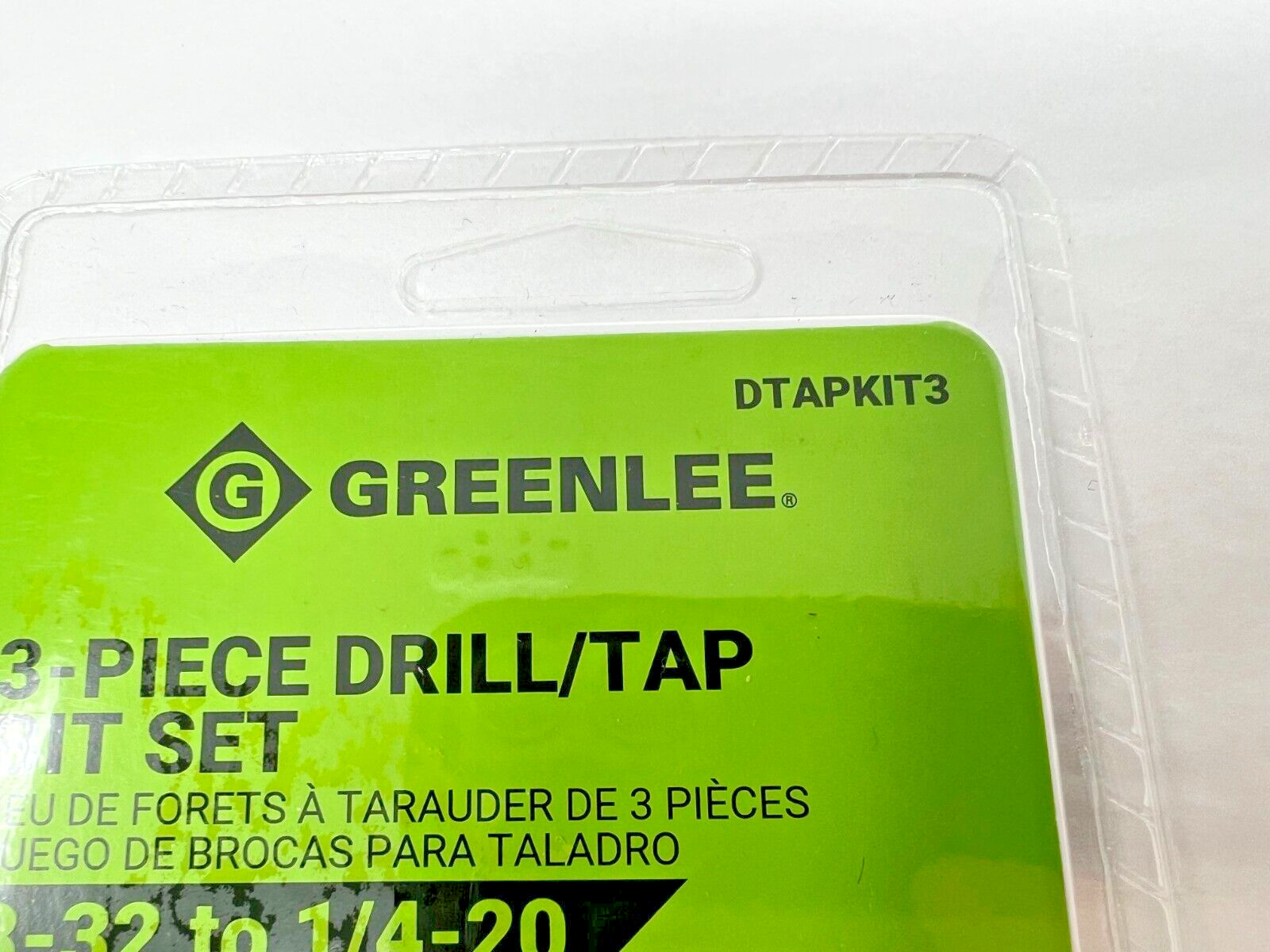 New 3 Piece Greenlee Drill/Tap Bit Set DTAPKIT3, 8-32 to 1/3-20 Free Shipping!