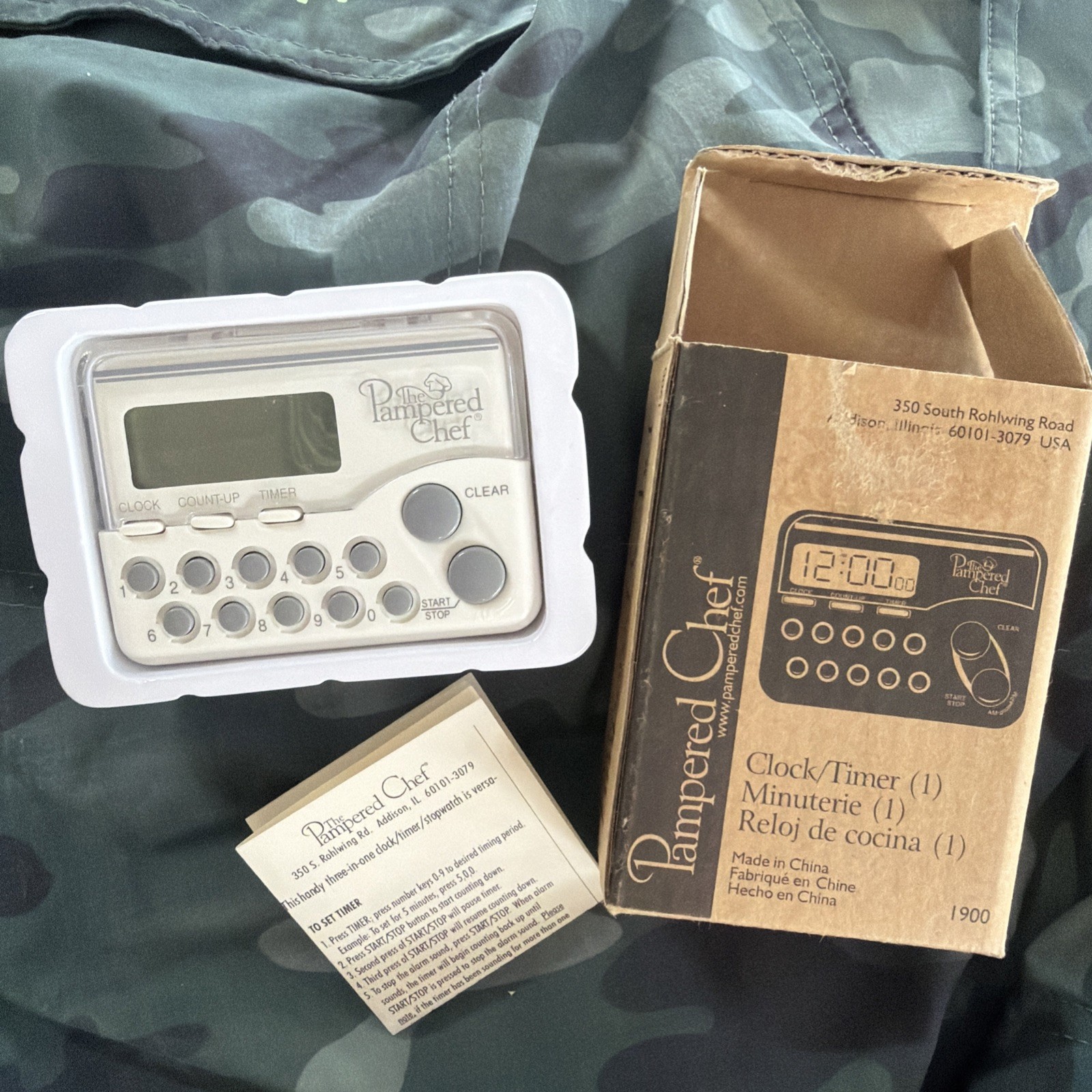Retired Pampered Chef Digital Clock Timer Model #1900 With Magnetic Clip / Stand