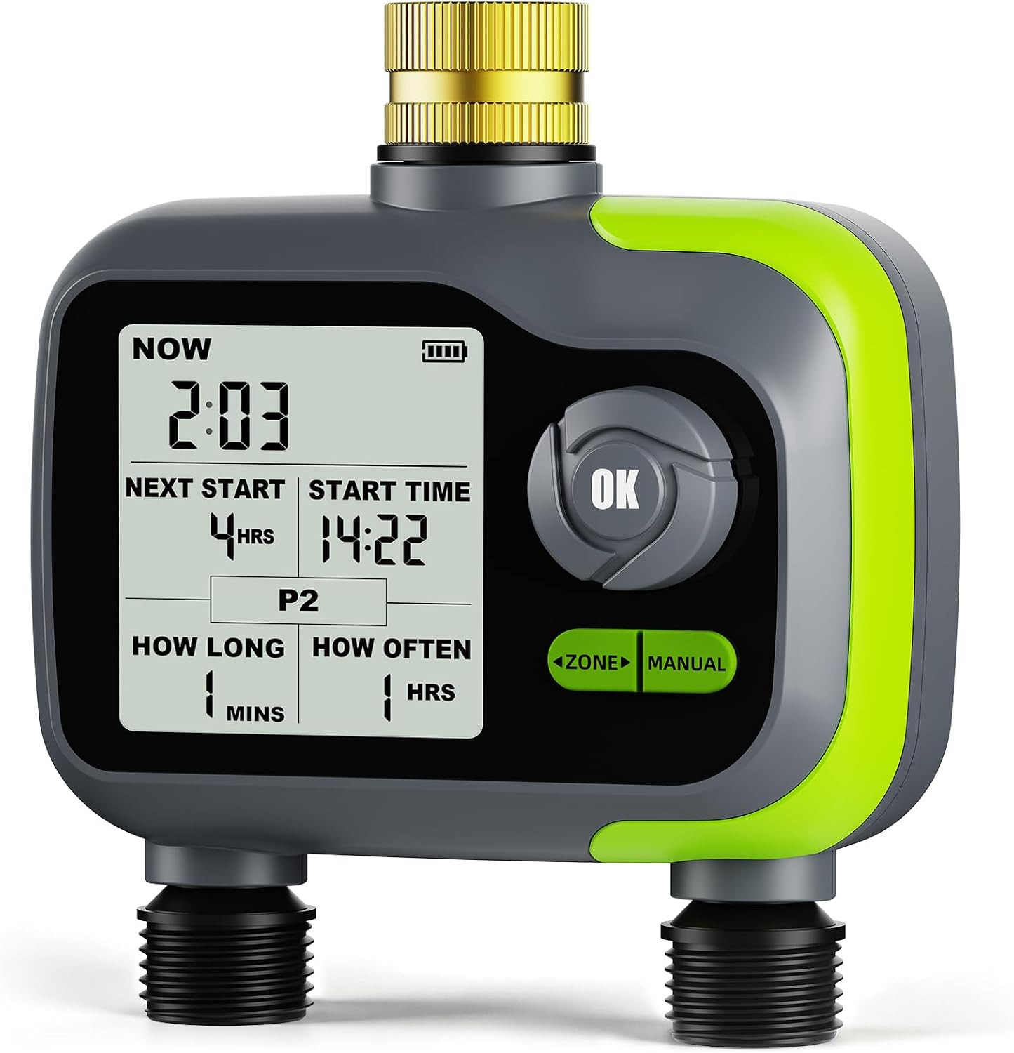 Sprinkler Timer, Brass Inlet Programmable Watering Timer for Garden Hose Fits 3/