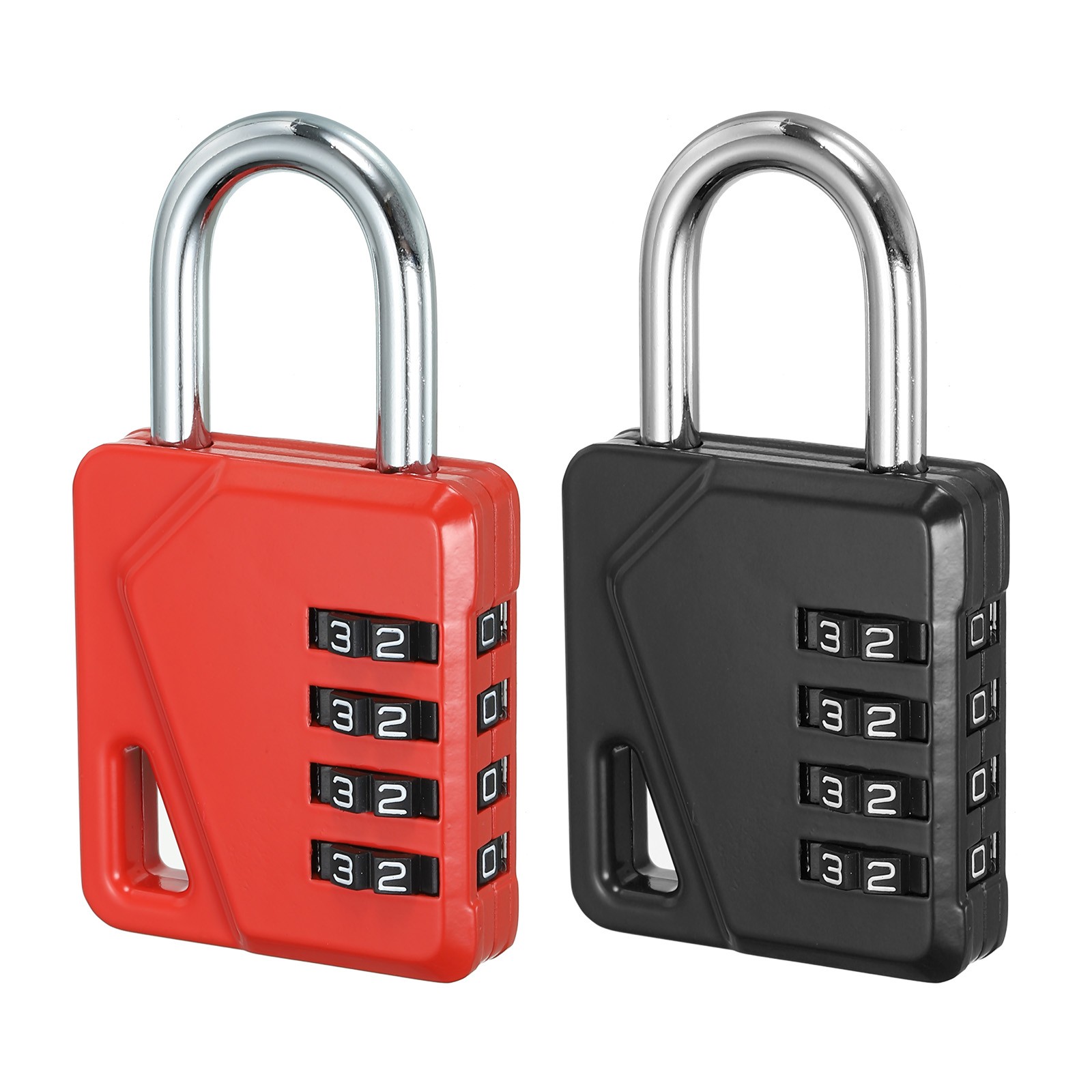 4 Digit Combination Padlock, Zinc Alloy Resettable Combination Lock Black Red