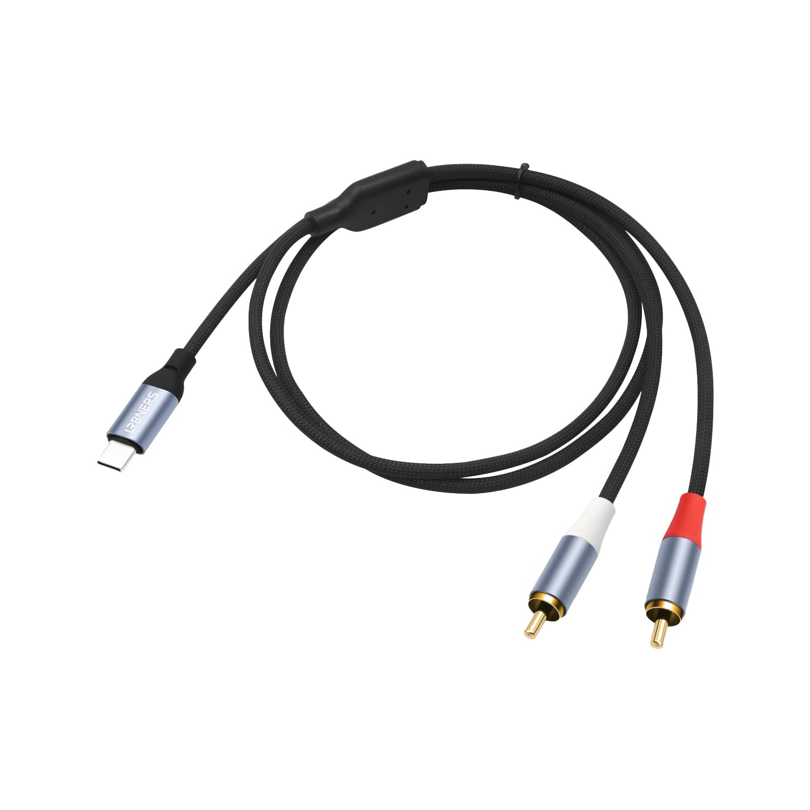 Lrbners 6.6FT USB-C to Dual RCA Cable - Digital Analog BLACK, RED, WHITE