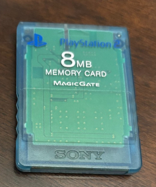 Sony Playstation 2 PS2 OEM MagicGate 8mb Memory Card Genuine SCPH-10020 Blue