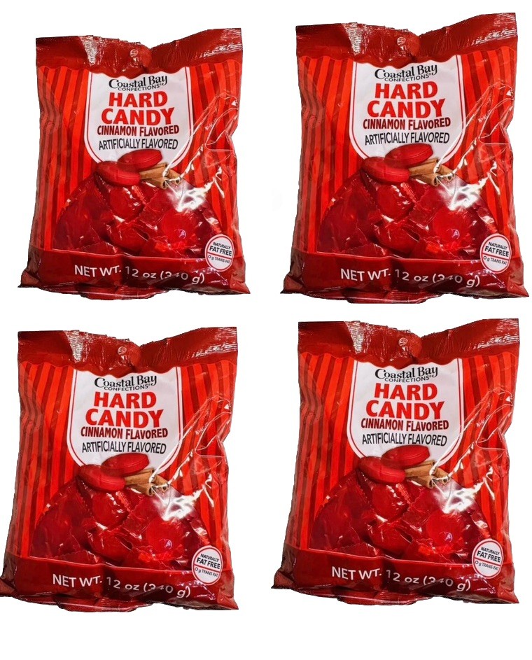 4 Bags  Hard Candy Individually Wrapped Cinnamon Flavored Coastal Bay 12oz