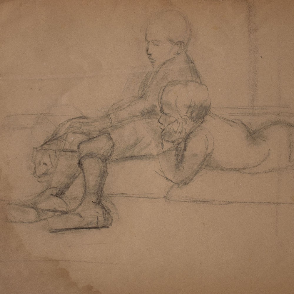 Lucie Müller New Objectivity Children's Portrait Pencil Drawing Early 20th Century