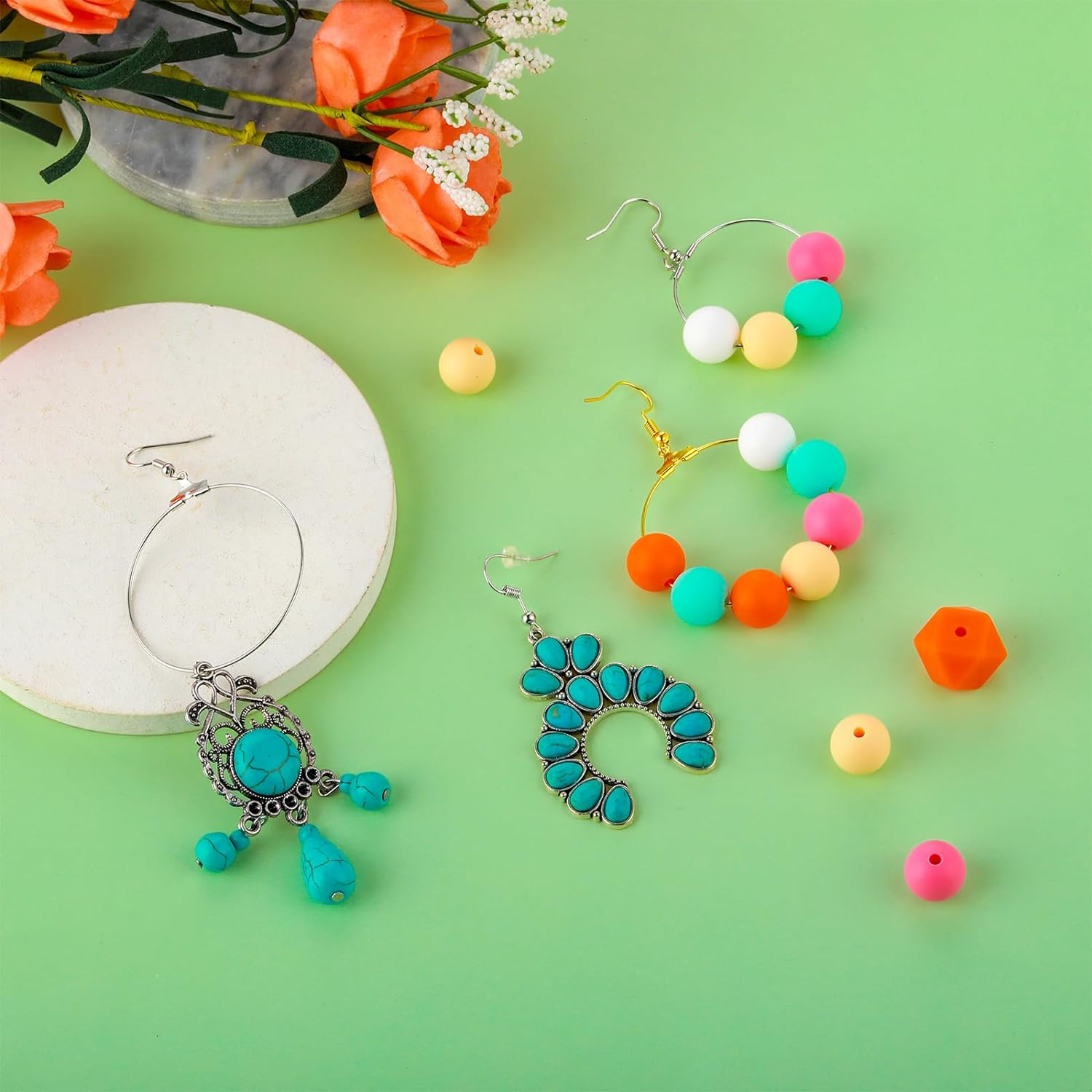 200PCS Earring Making Kit Beading Hoop Earring Finding Hoop Open Beading Hoops B