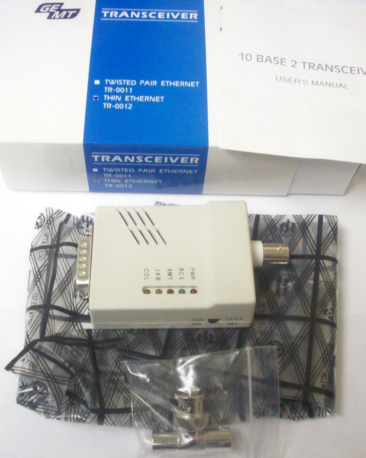 GEMT 10Base 10B-2 Network Thin Ethernet Transceiver with Connector Adapter