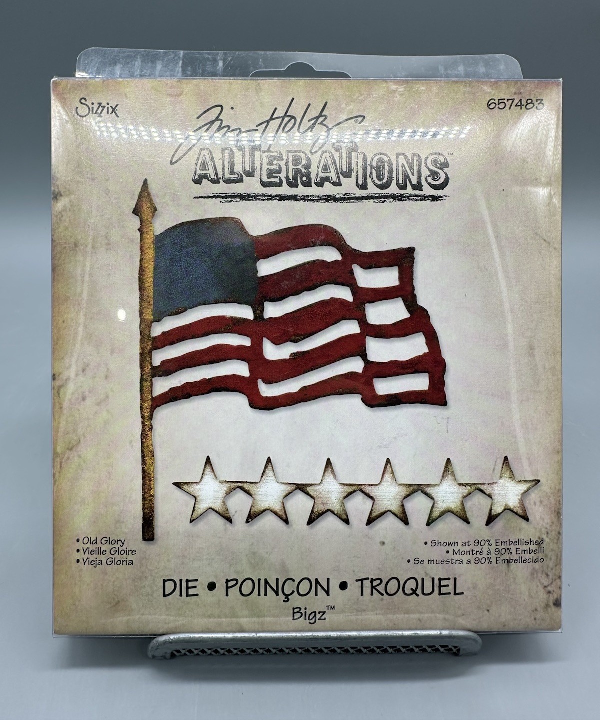 Sizzix Bigz Die Old Glory American Flag Jim Holtz Alterations Star Stripe 657483