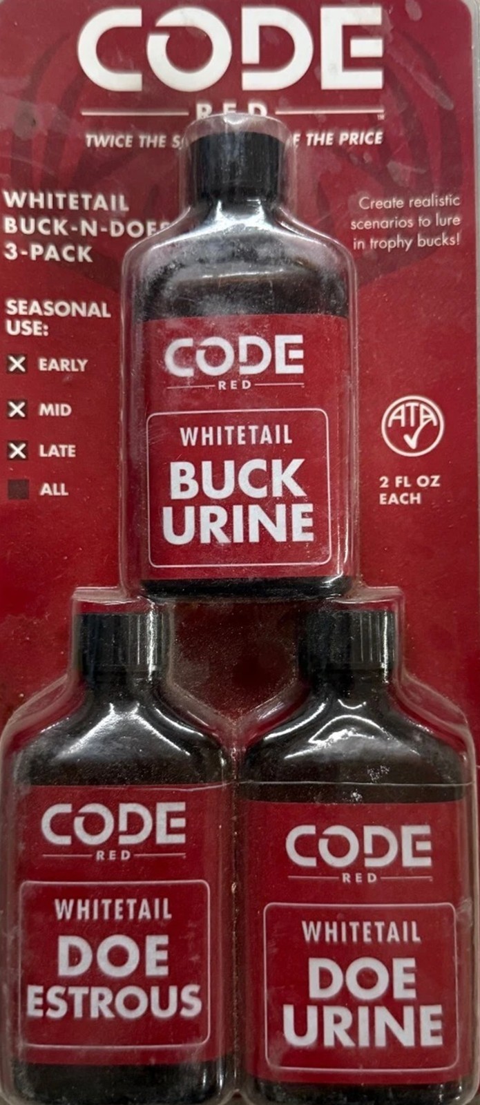 Code Red Buck-N-Does Combo Whitetail Combo 3 Bottles 2 oz ea OA1326