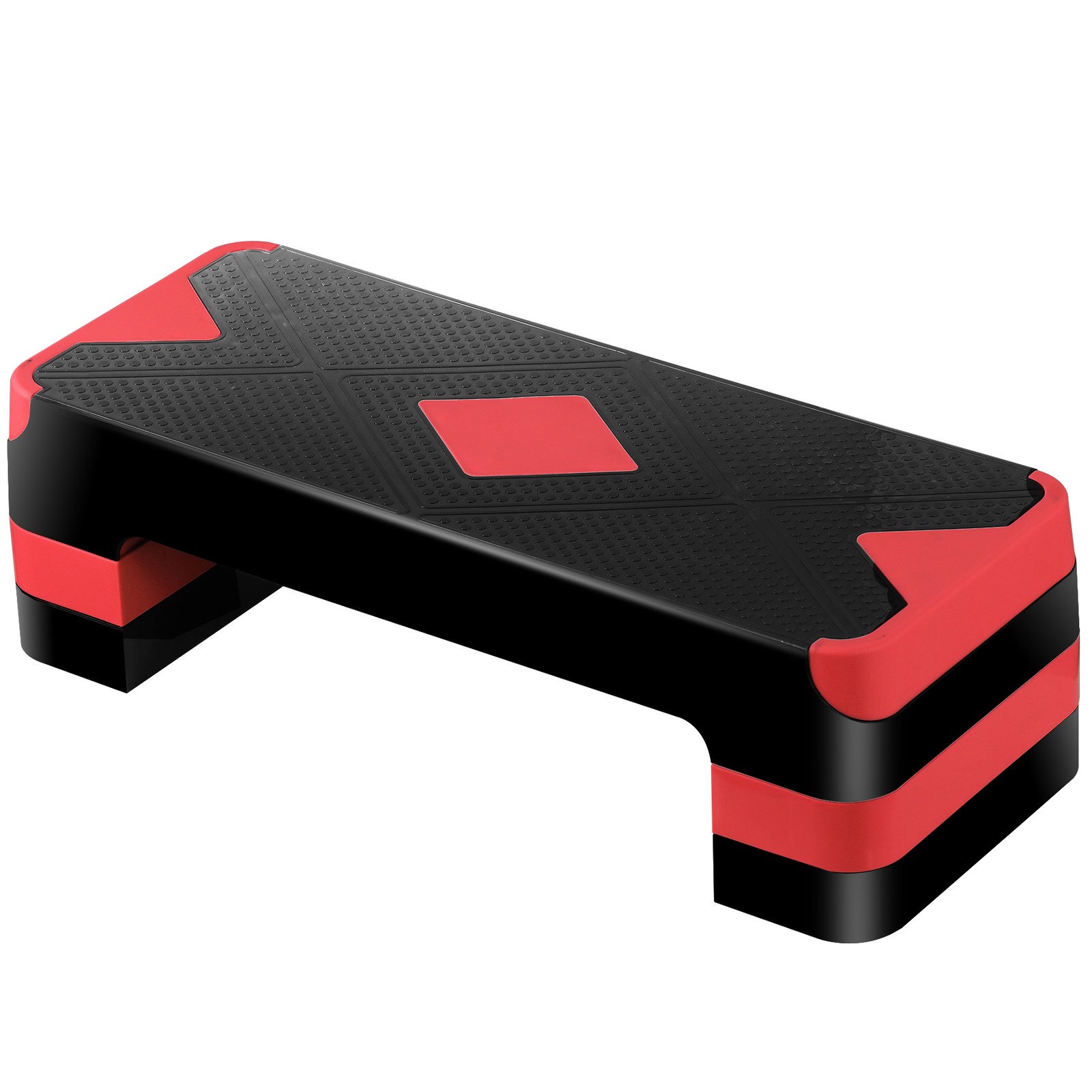 27" Aerobic SteperExercise Non-Slip Surface Platform Stepper Adjustable Red