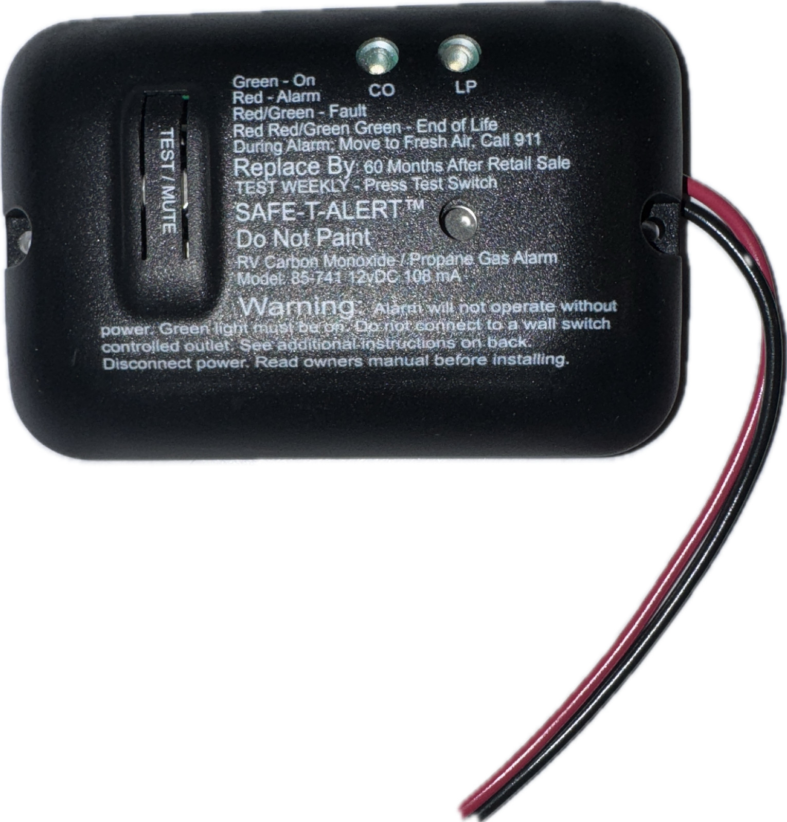 85-741-BL-TR Safe-T-Alert Universal Replacement for ALL 12v LP / CO Gas Alarms
