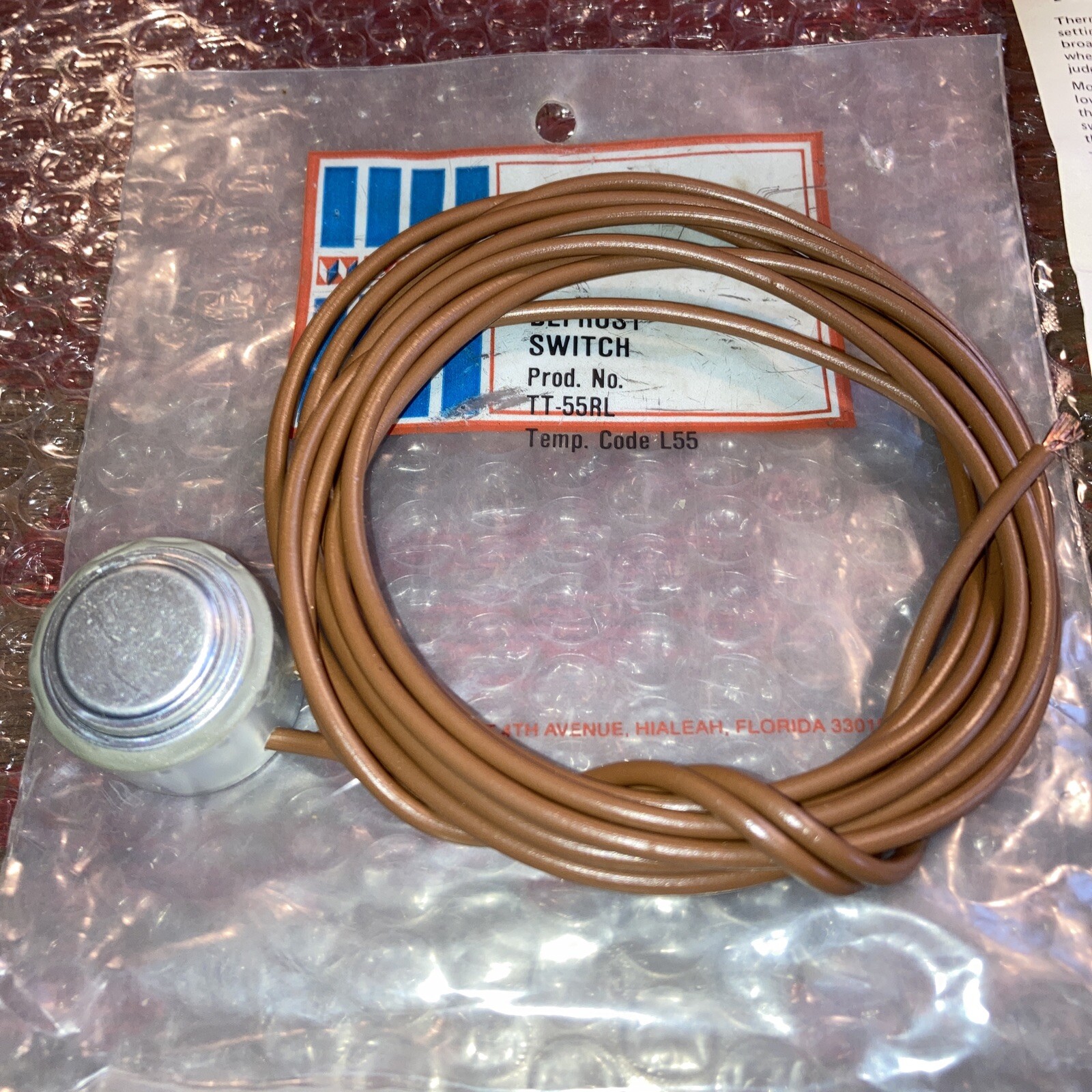 Watsco Refrigeration Defrost Switch TT-55RL  Temp Code L55