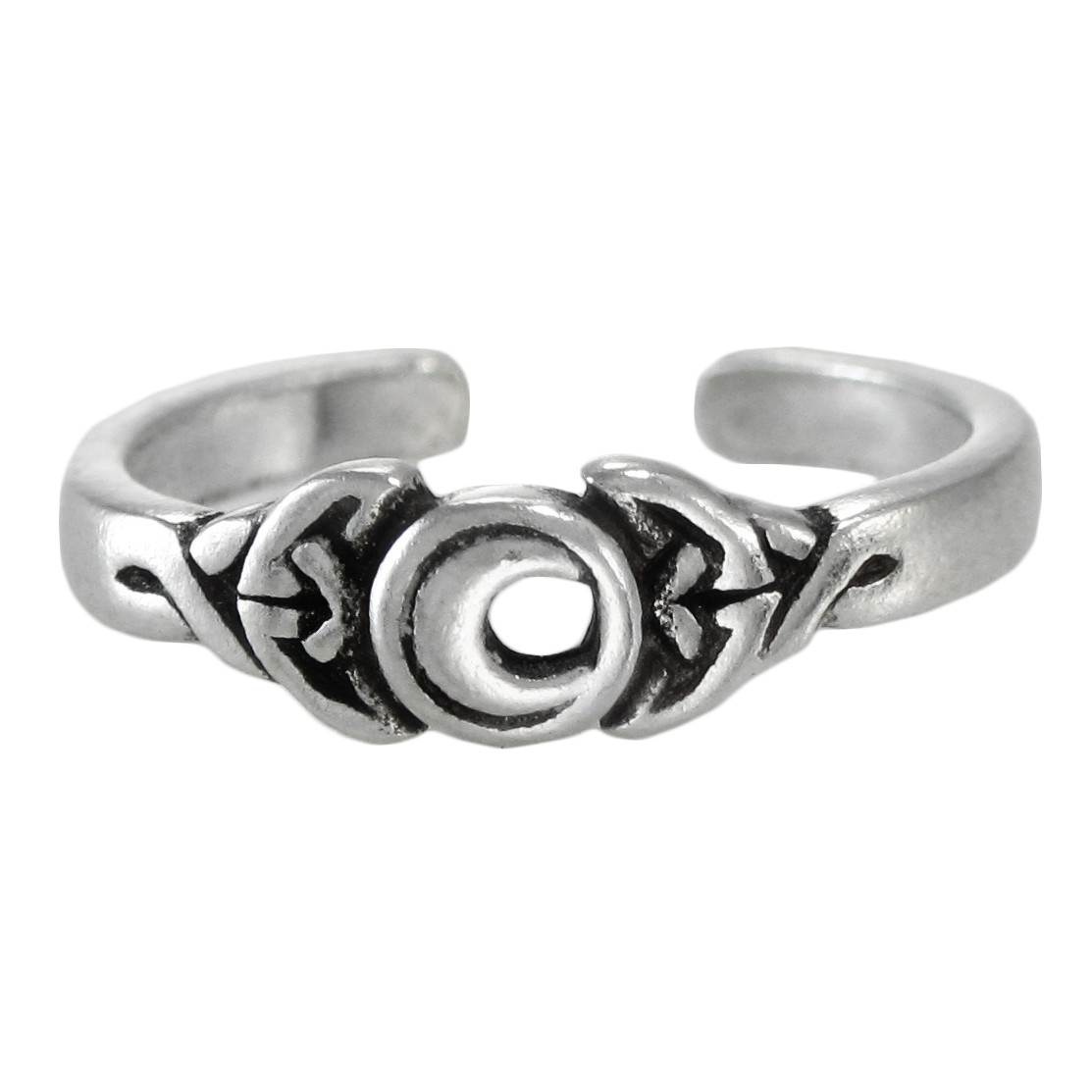 Crescent Moon Sterling Silver Toe Ring SS Goddess Body Jewelry Adjustable size