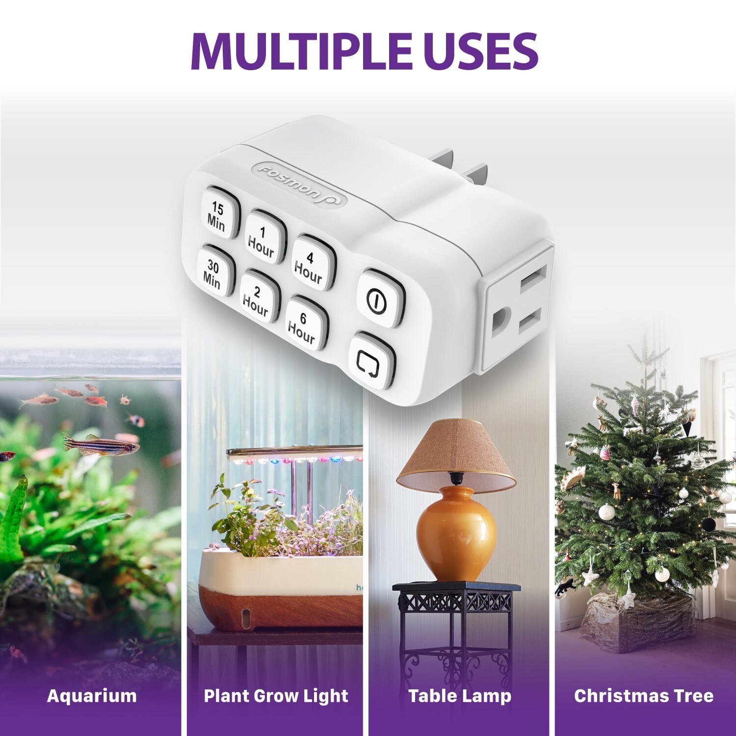 Fosmon [ETL Listed] Countdown Timer Outlet 3-Prong Grounded With Repeat Function