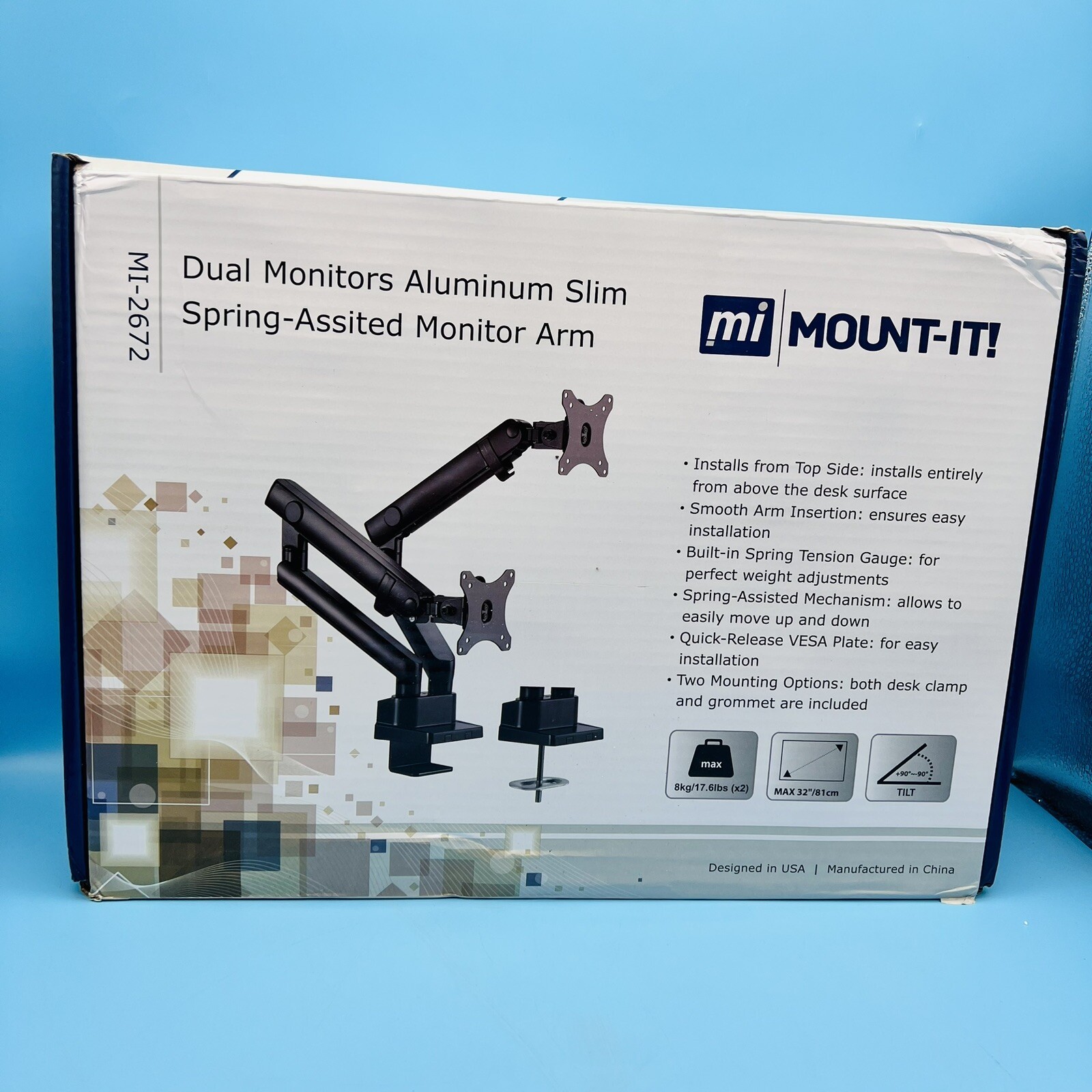 Mount-It! Mount-lt! Adjustable Monitor Mount Up to 32"" Black (MI-2672)