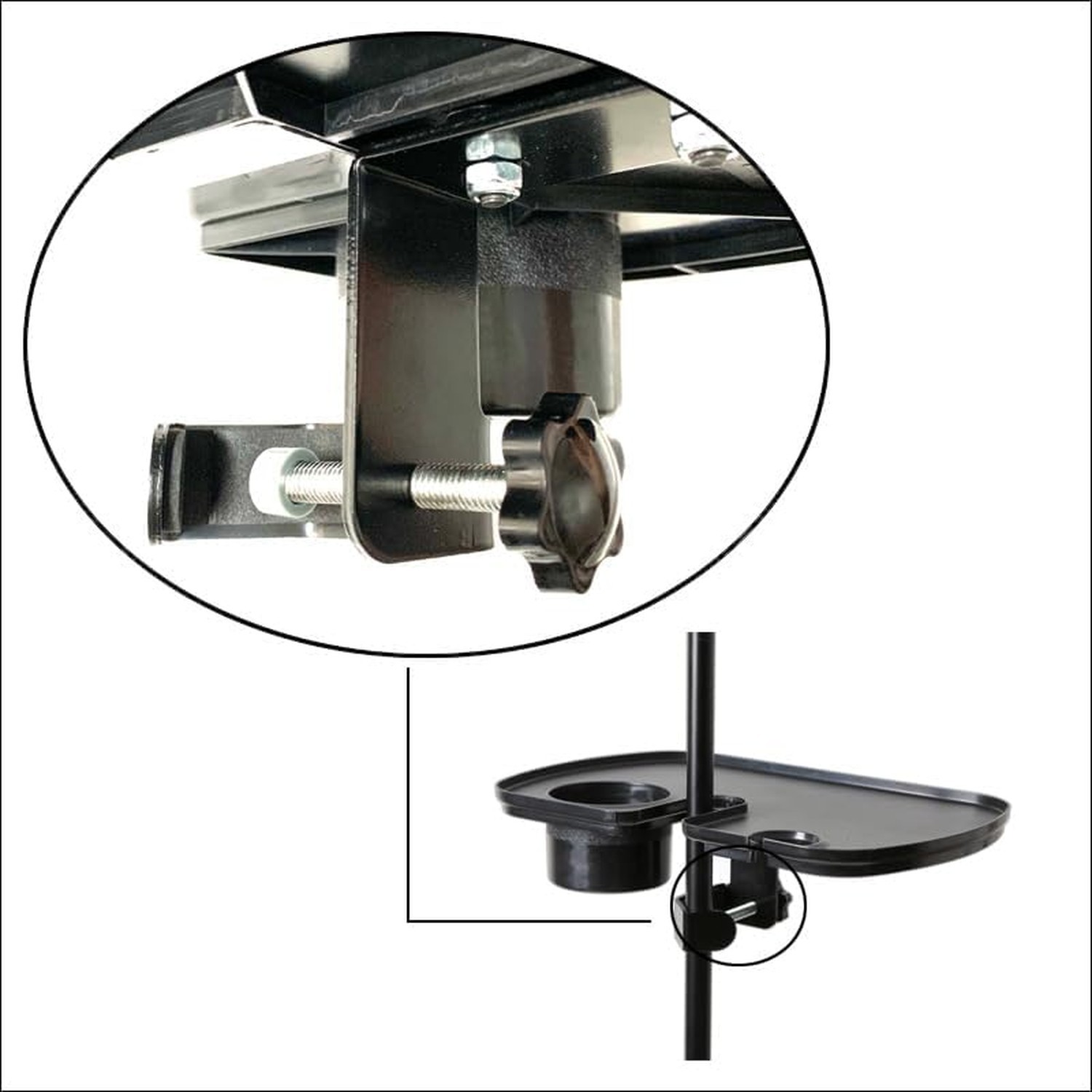 Microphone Stand Cup Holder, Clamp-On Tray Fit Most Stands - Multi-Functional...