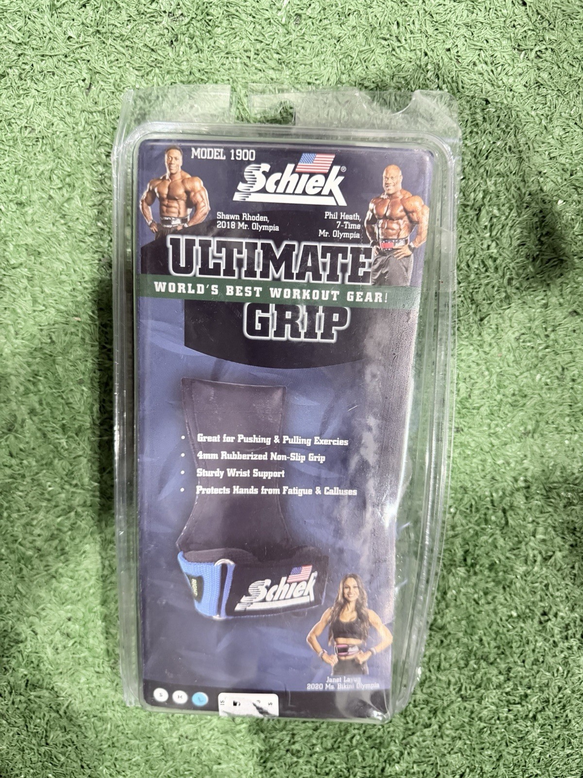 Schiek 1900 Ultimate Grip in blue, featuring a 4mm rubberized non-slip