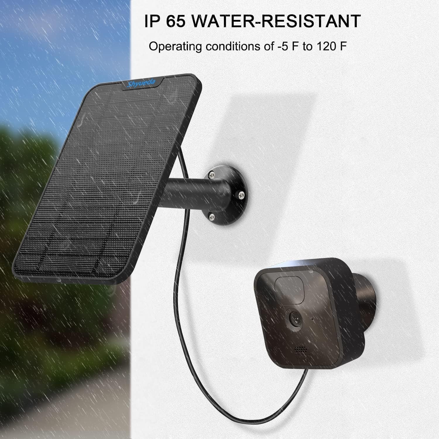 Waterproof Solar Panel for Blink 3rd Gen/XT/XT2 Camera - Quick Charge