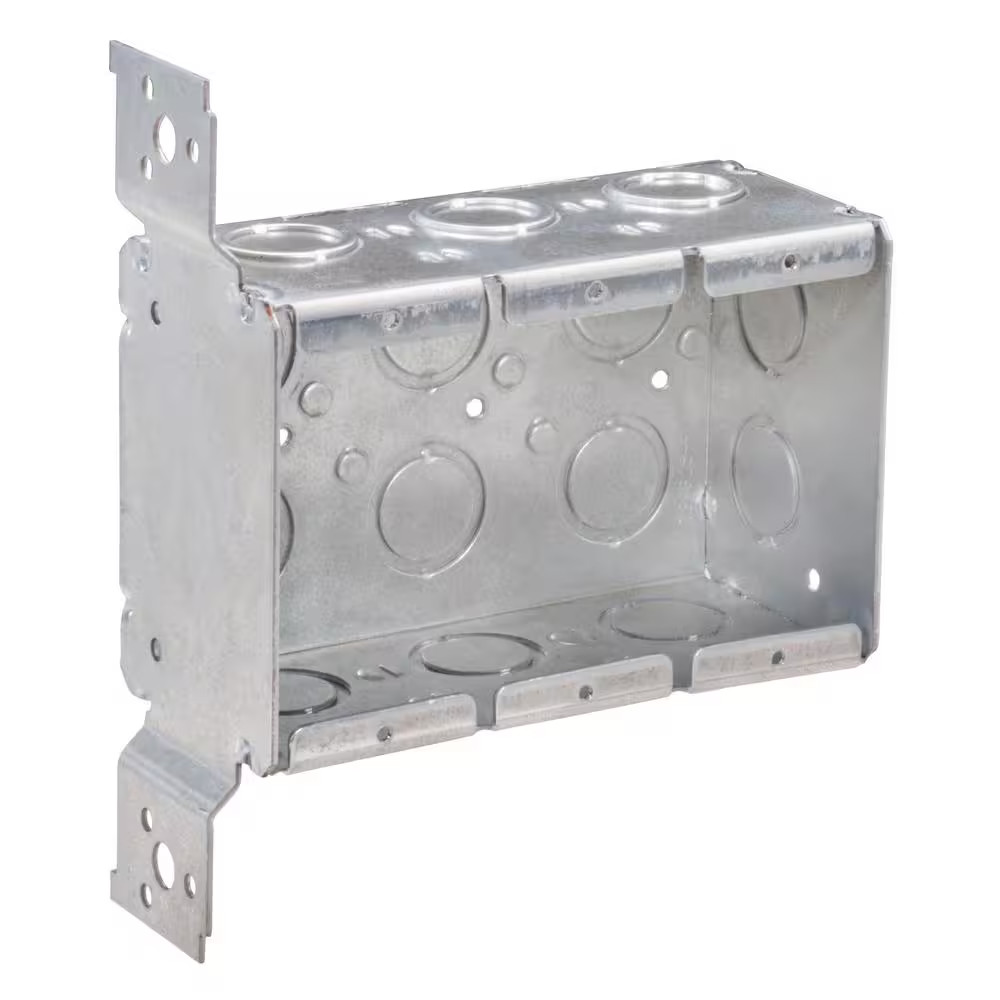 2-1/2 In. D Steel Metallic 3-Gang Welded Switch Box with 14 Cko'S and F Bracket,