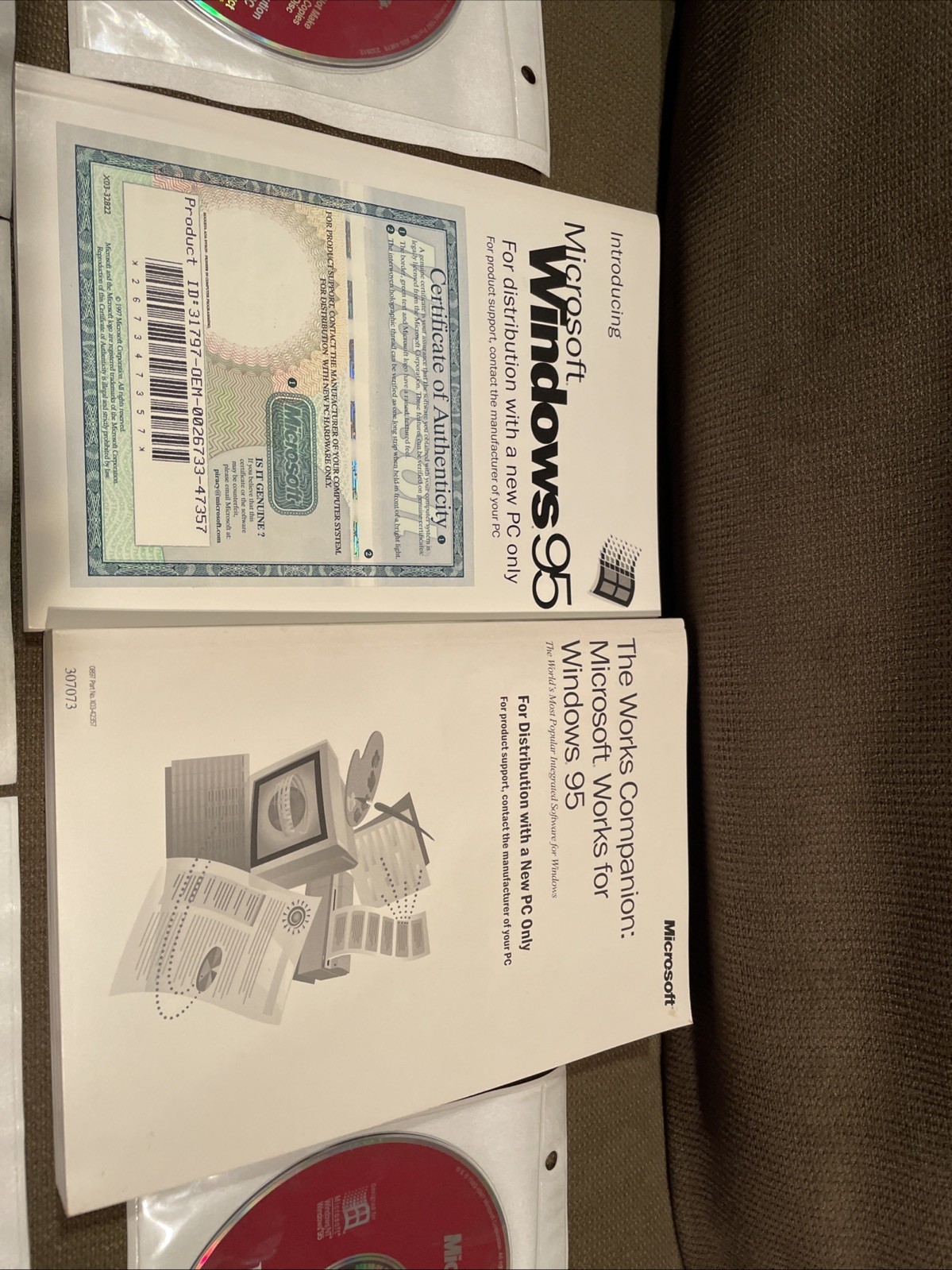 Vintage Microsoft Lot, Windows 95, Manuals, Other Microsoft Discs