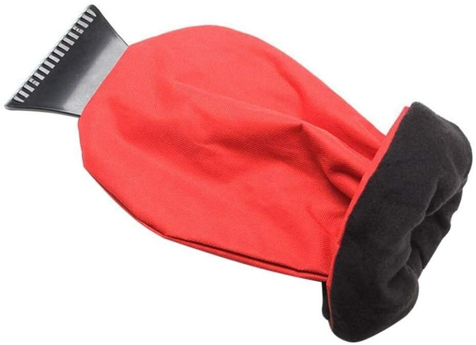 Warm Windscreen Ice & Snow Scraper with Warm Fleece Glove - Keep Hands Warmish