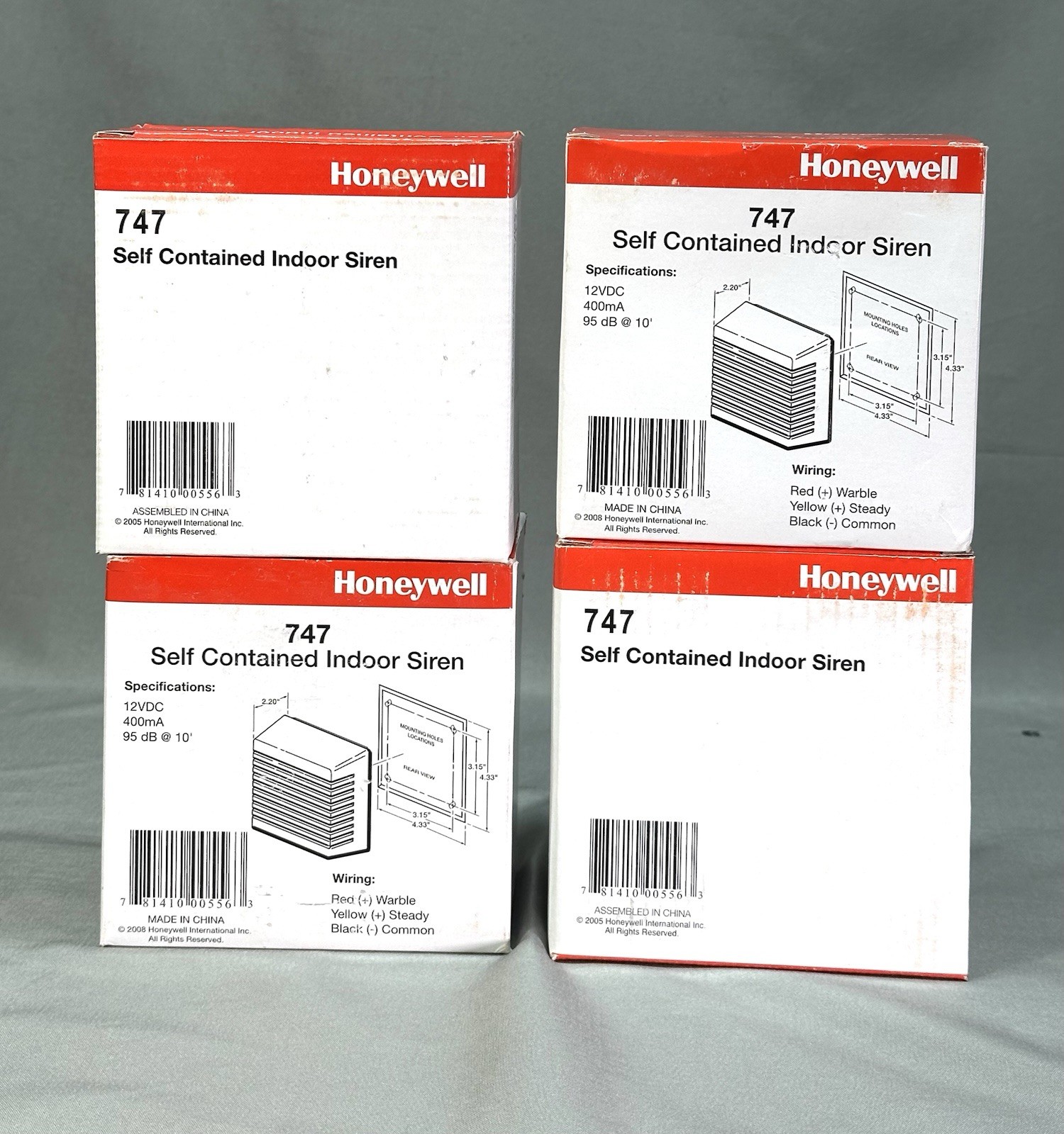 4pcs NEW Honeywell Self-Contained Indoor Siren 747 FAST SHIPPING! 95 dB Ademco