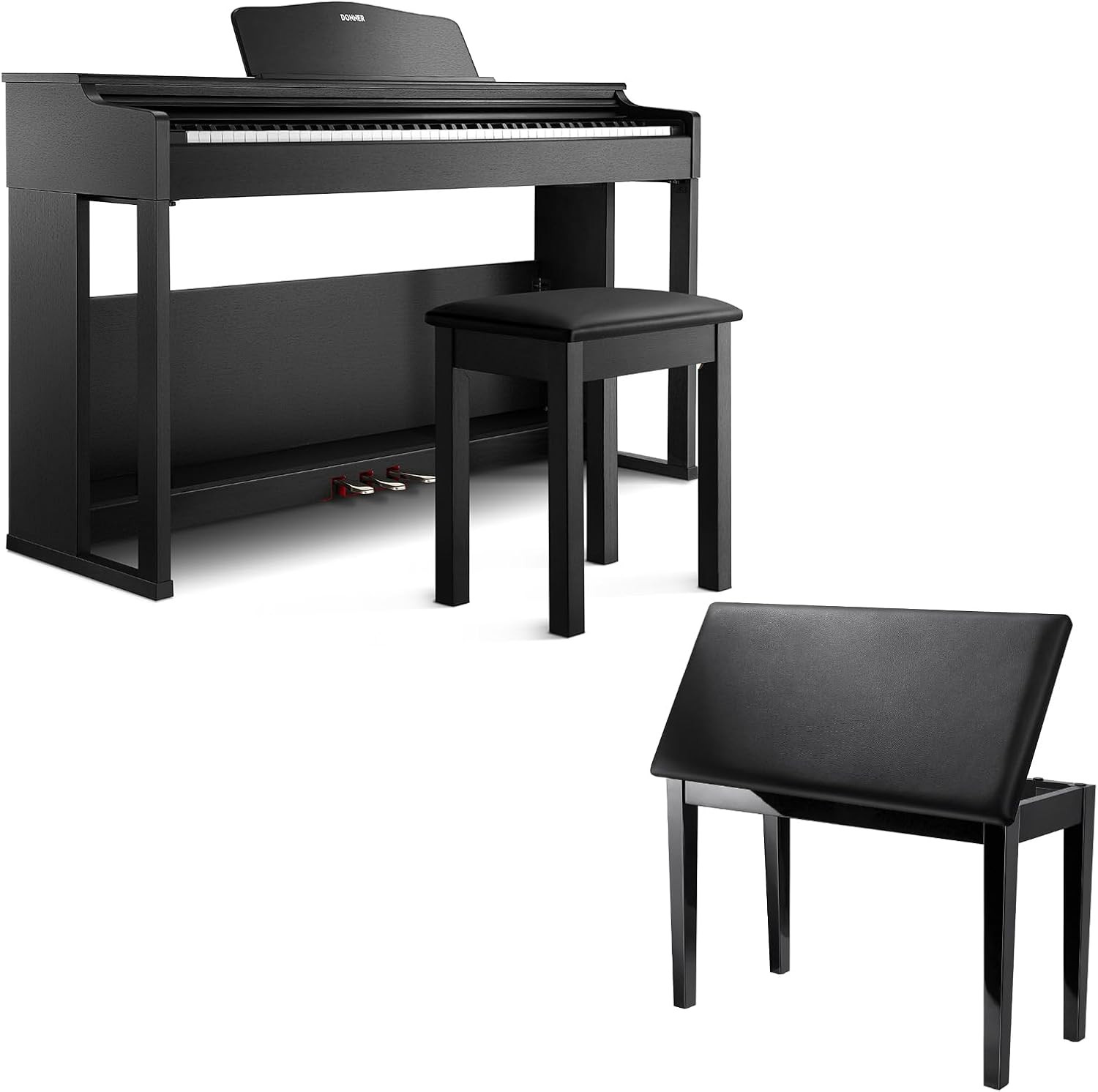 DDP-100S 88-Key Digital Piano with Weighted Keys, MIDI, 200 Sounds & Bench