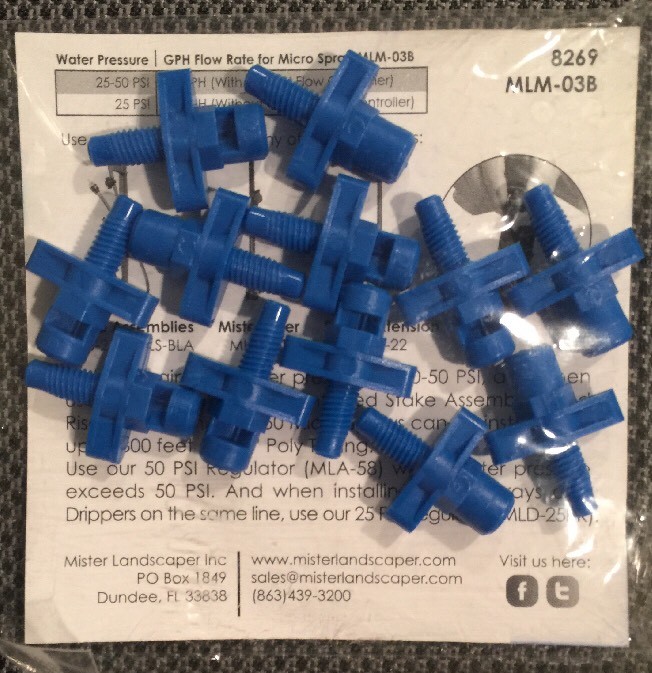 Drip Irrigation Micro Sprays Quarter-Circle Pattern 50 Psi Blue Finish 12-Pack