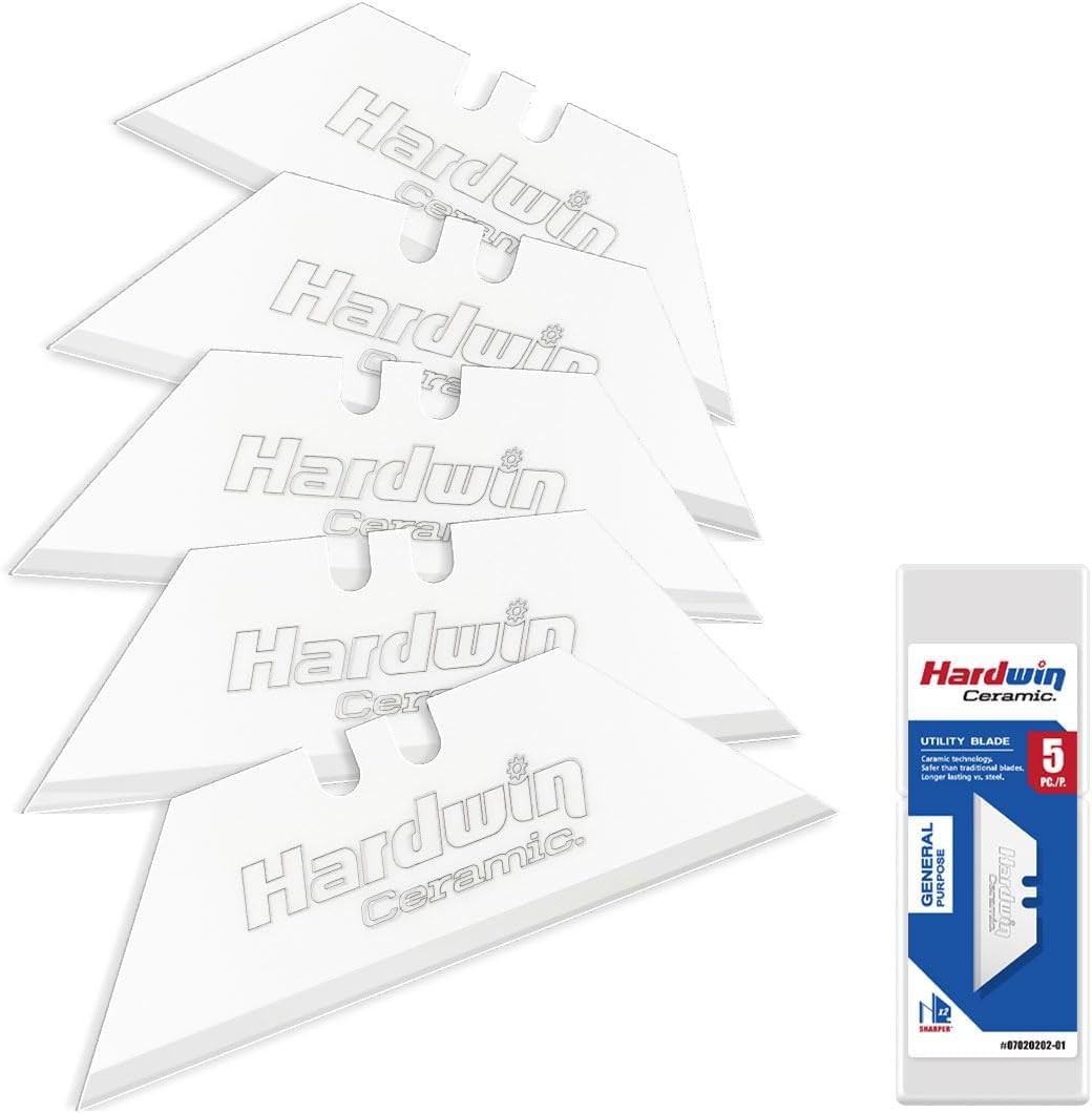 Premium Zirconia Ceramic Utility Knife Blades - 5Pack Replacement Blades, Rustpr