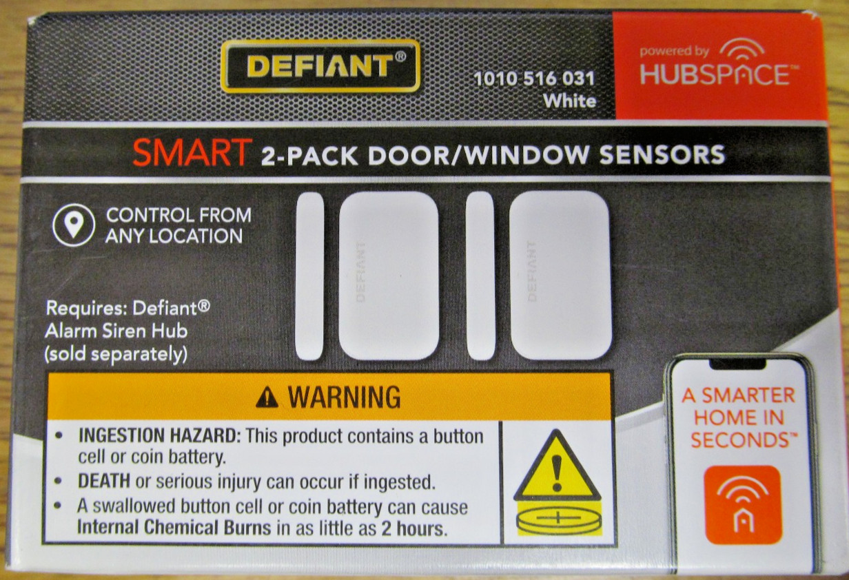 NEW DEFIANT SMART 2 PACK DOOR WINDOW SENSORS WIRELESS WHITE 1010516031 FREESHIP