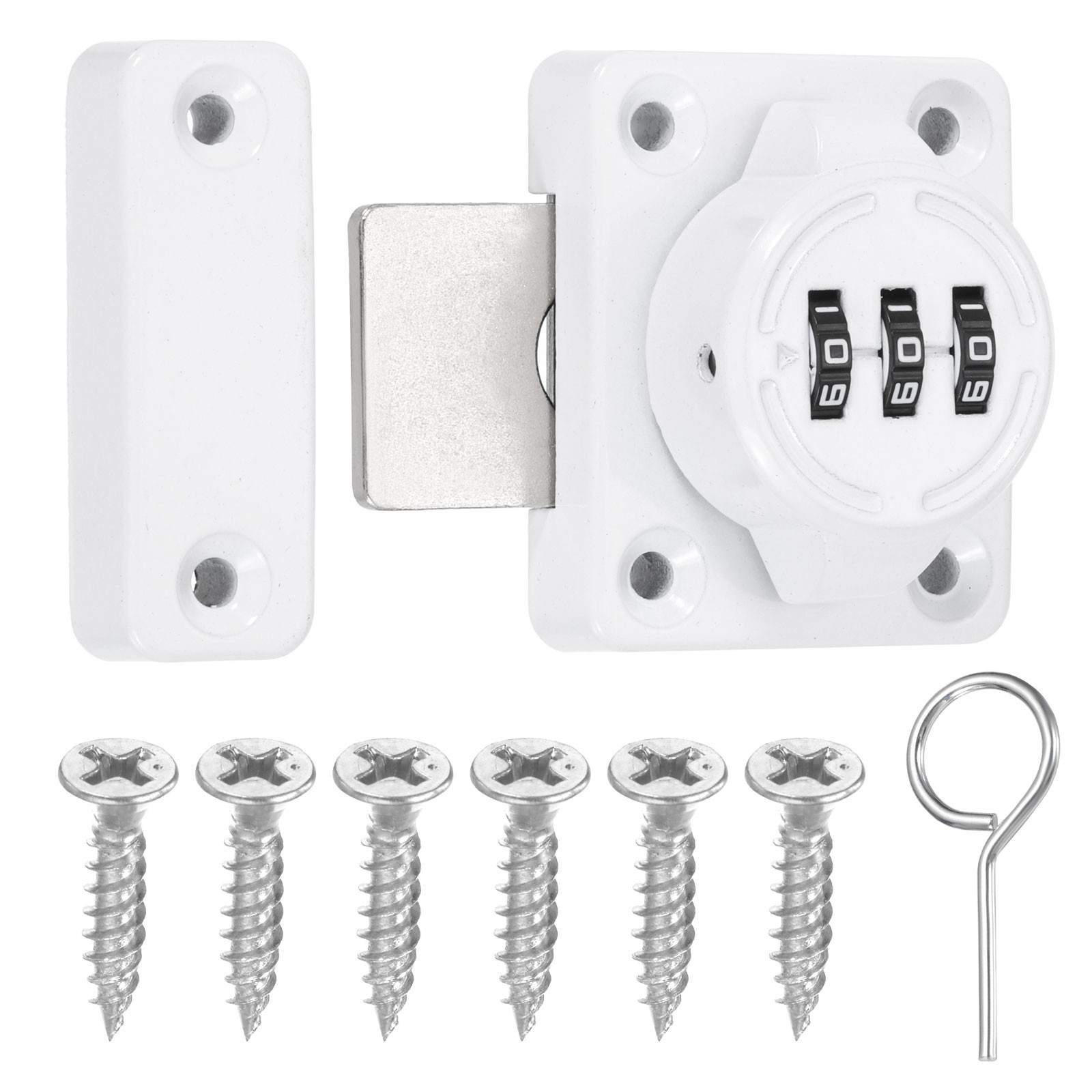 Combination Cabinet Latch Zinc Alloy Mechanical Keyless Password Locks White
