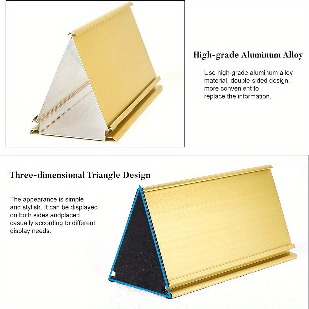 2sets Triangle Aluminium Alloy Table Top Display Stand Double Sided 84x200x96mm