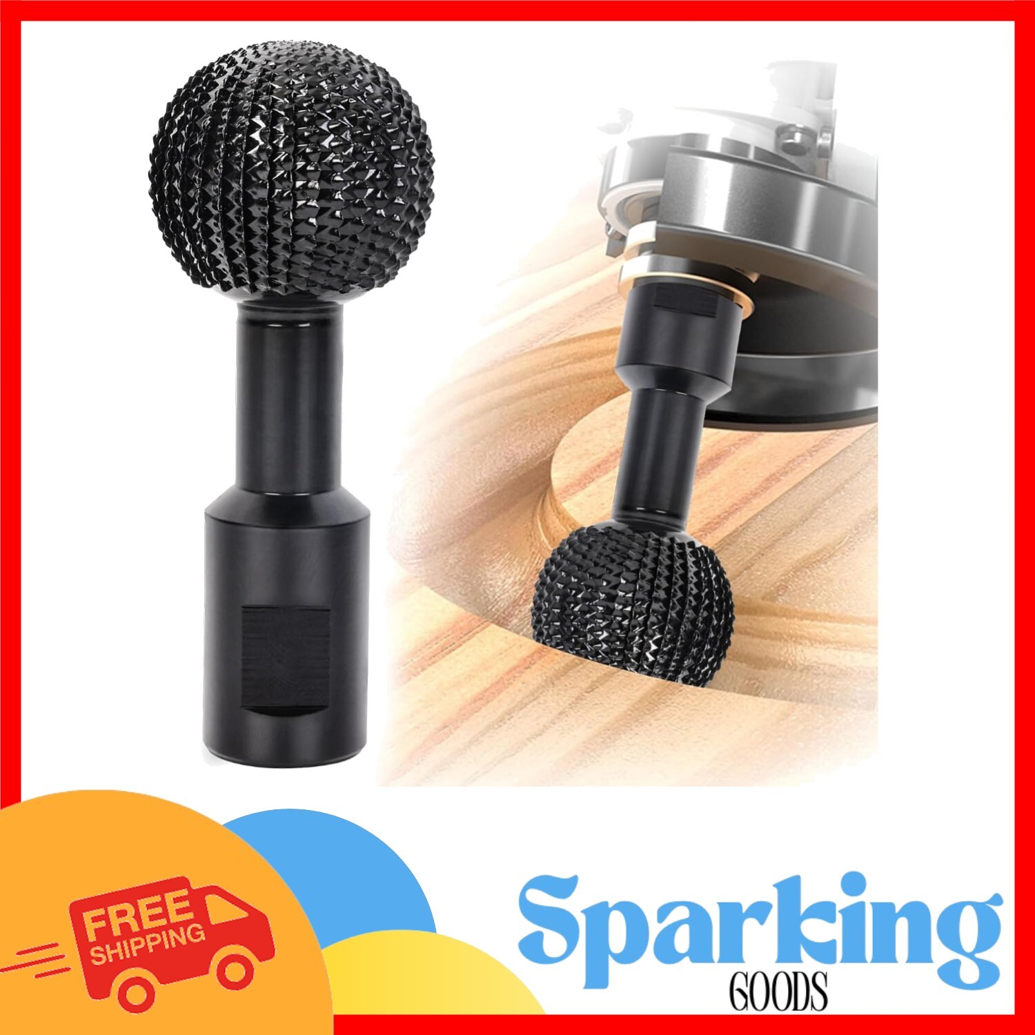 High-Speed 12000 RPM Sphere Rotary Burr for Precision Wood Grinding & Polishing