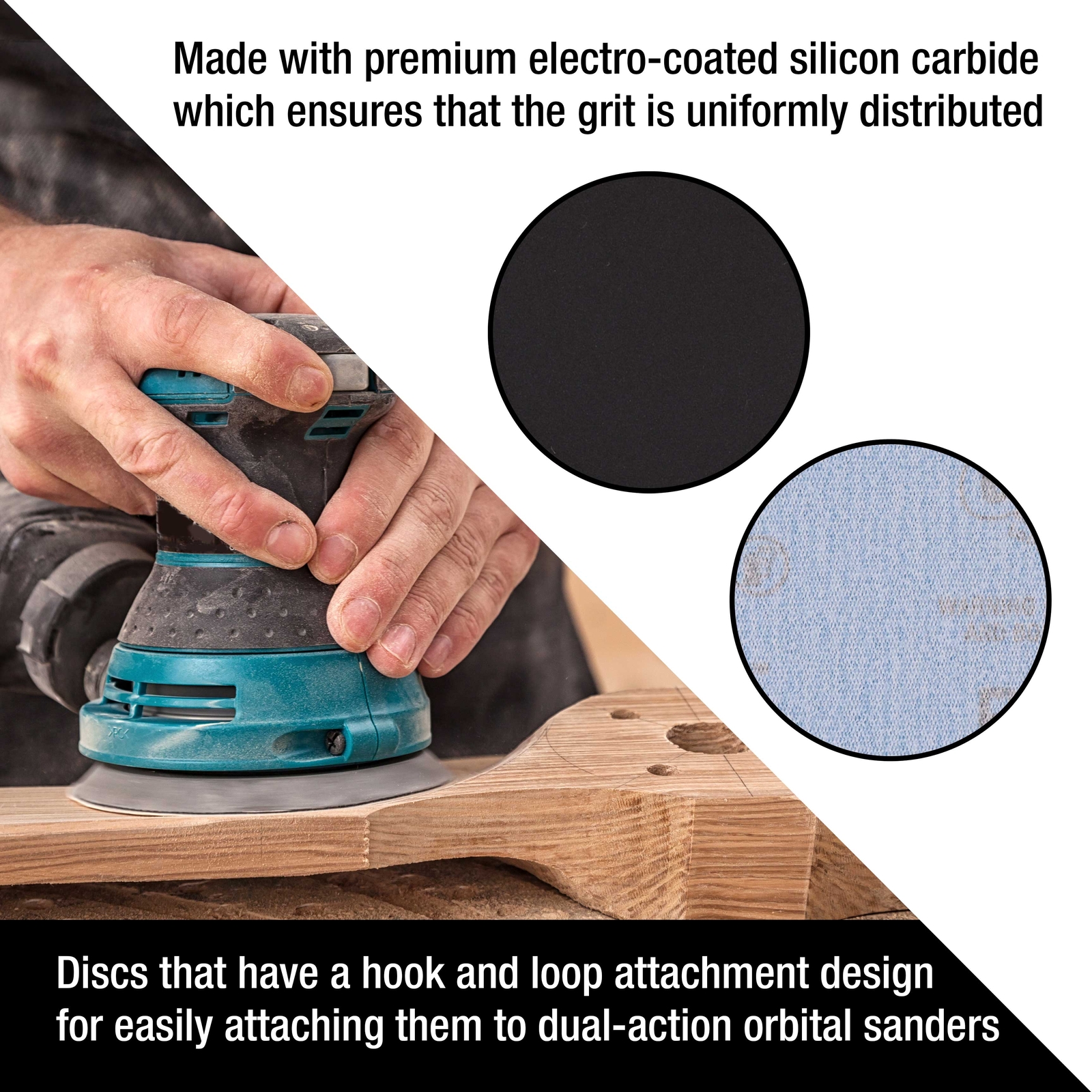 Dura-Gold 6" Wet or Dry Sanding Discs - 320 Grit (Box of 20) - Hook & Loop Back