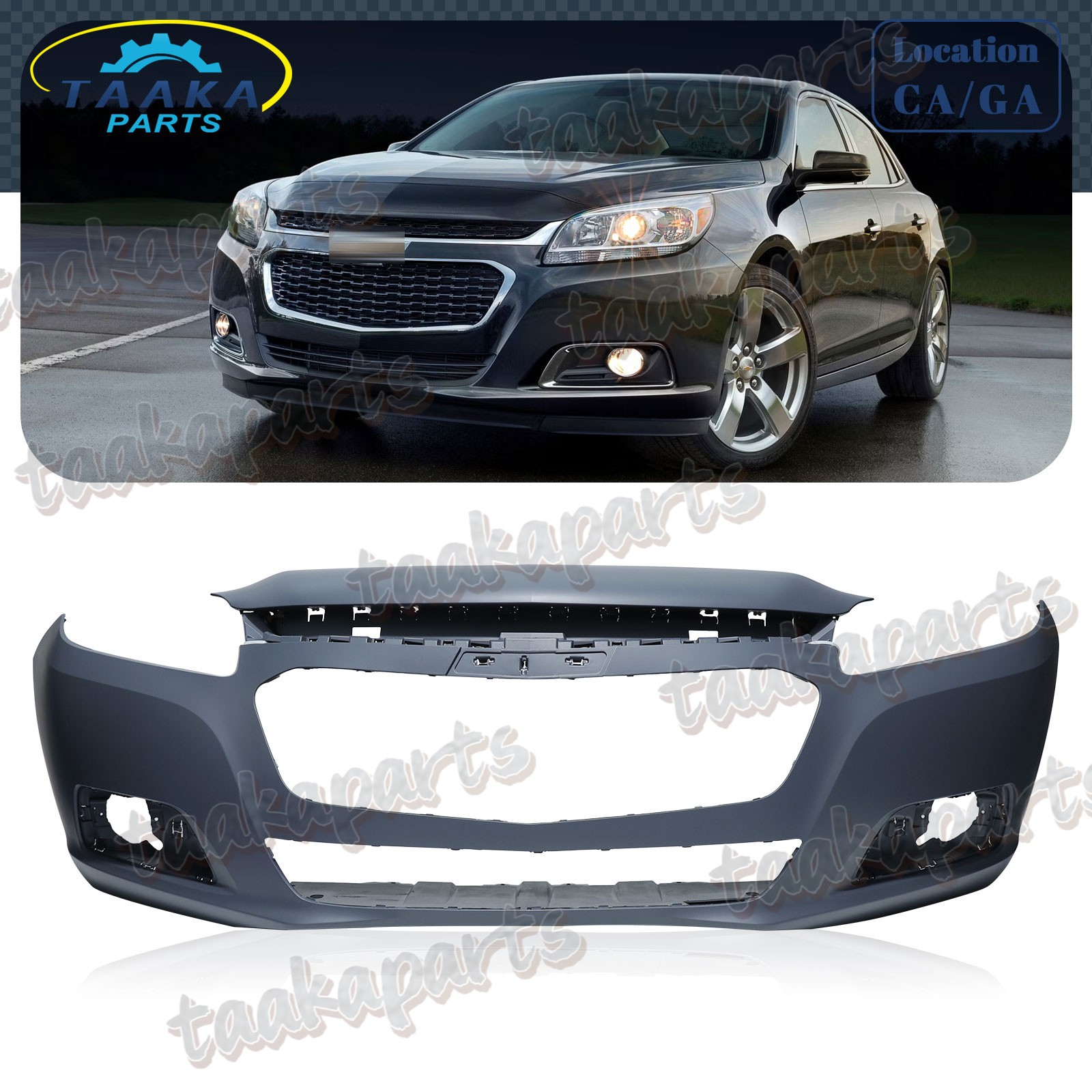 Front Bumper Cover For 2014 2015 Chevrolet Chevy Malibu 2016 Limited Not Fold