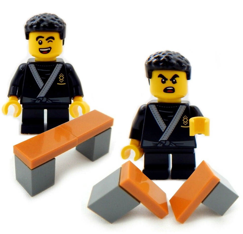 NEW LEGO KARATE STUDENT Breaking a Board taekwondo kid karateka boy minifig